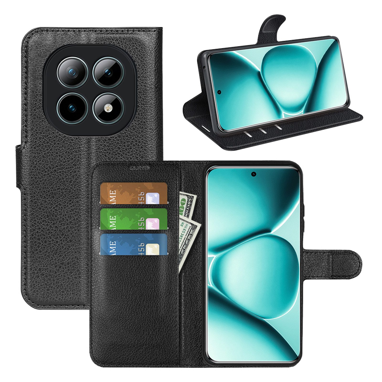 betterfon Handyhülle für alle Xiaomi Klapphülle Flip Case Wallet Case in, 3 Kartenfächer, Magnetverschluss & Standfunktion im Lederlook