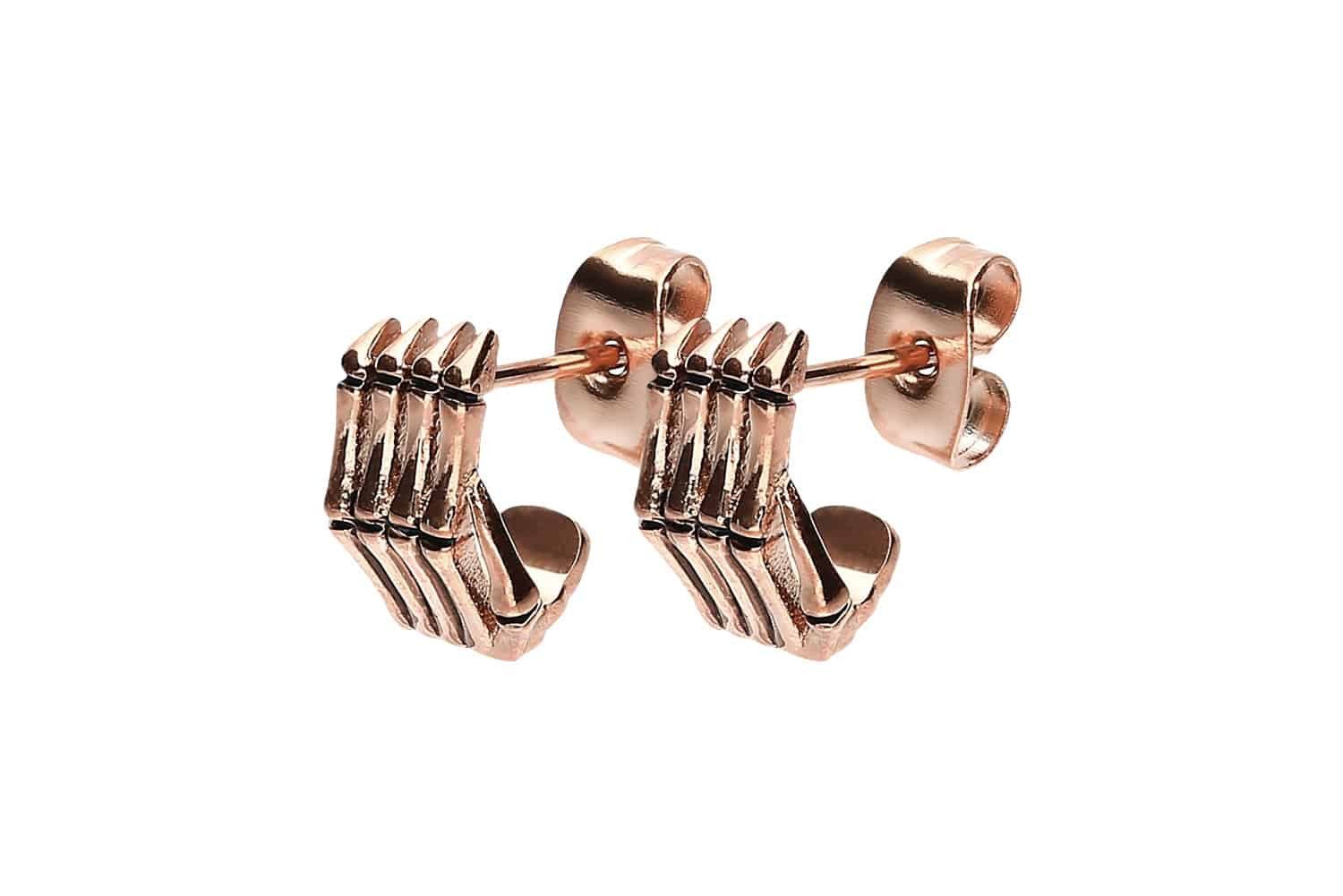 Paar Ohrstecker Chirurgenstahl Ohrstecker SKELETT HAND