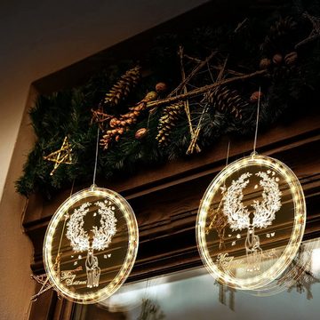 GelldG Fensterleuchter Weihnachten Fenster Lichter Indoor Hängende 3D Lichter