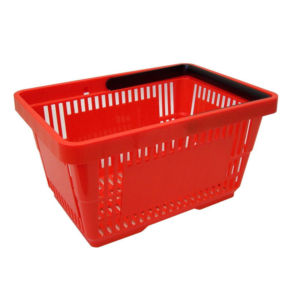 GERSO Einkaufskorb Einkaufskorb aus Kunststoff Plastik mit Henkel 20 Liter 40cm stapelbar, 21 l