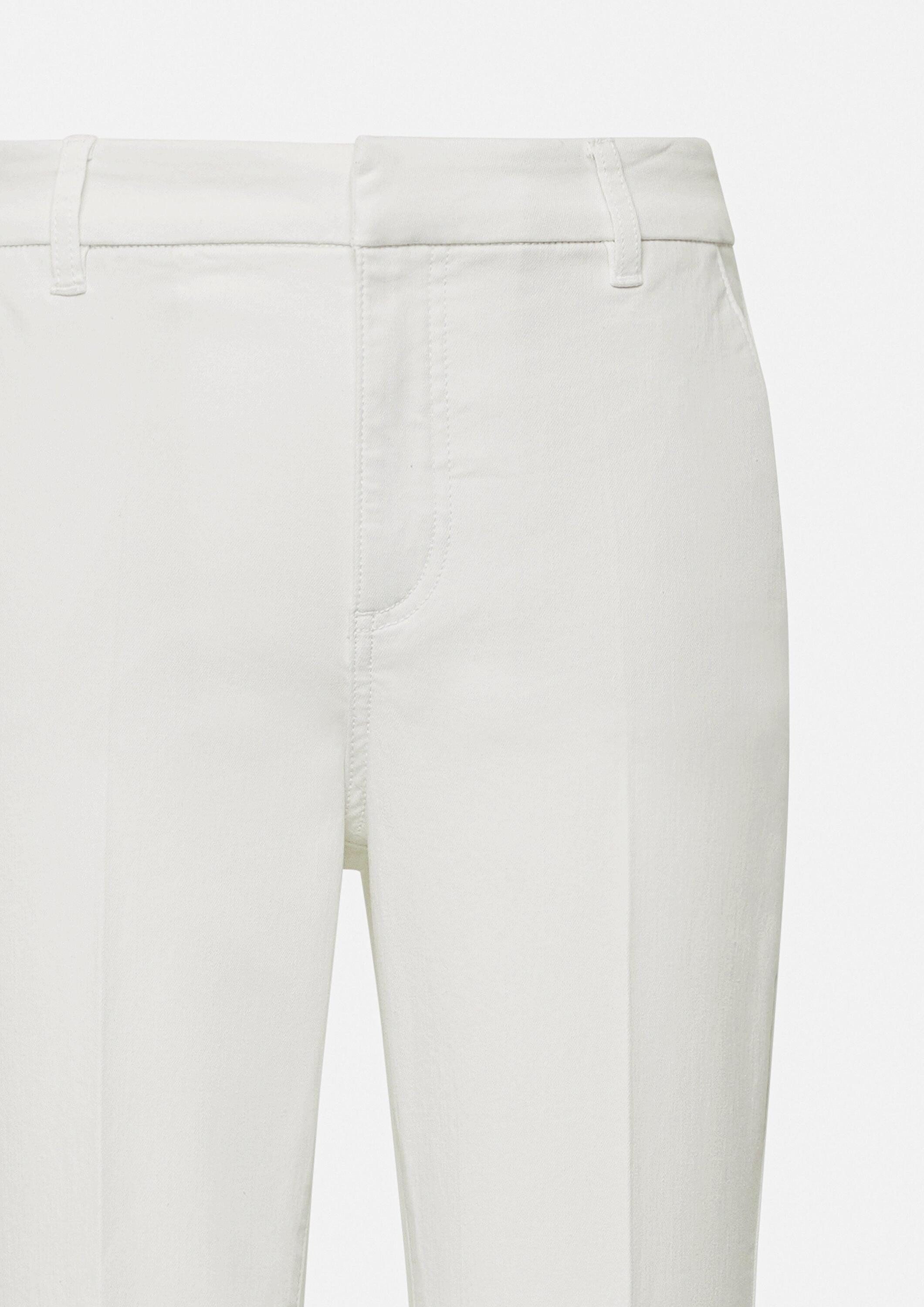 comma 7/8-Hose Hose Weiße Crop-Jeans mit Flared Leg