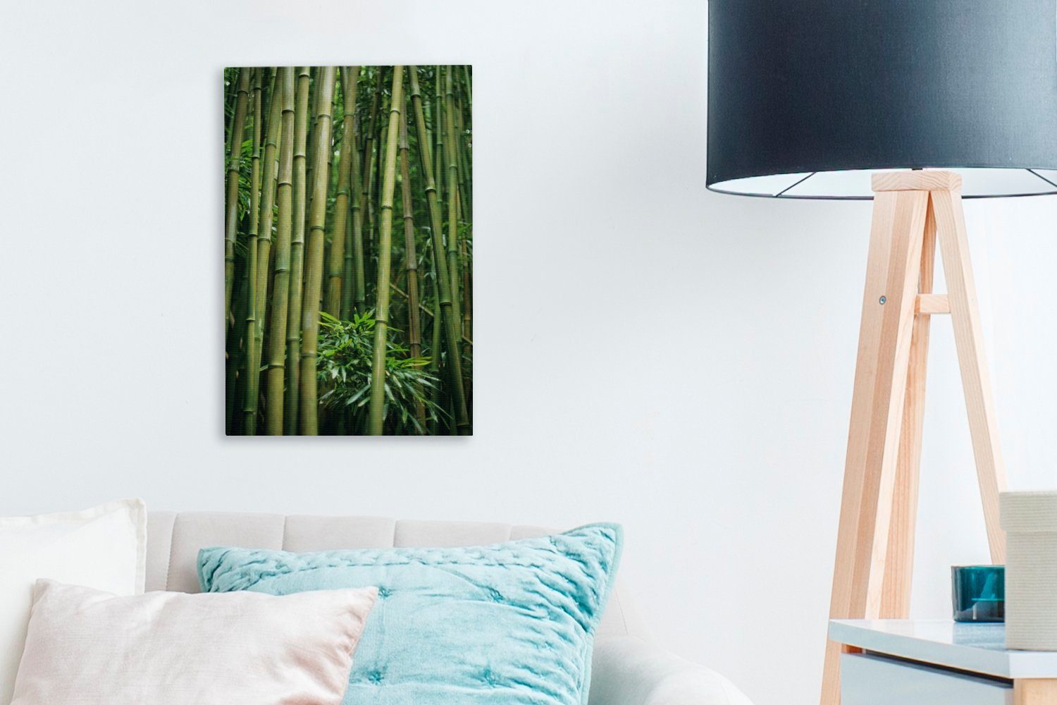 OneMillionCanvasses® Bambusstämme, 20x30 Gemälde, Leinwandbild (1 fertig Zackenaufhänger, cm bespannt St), Leinwandbild inkl.