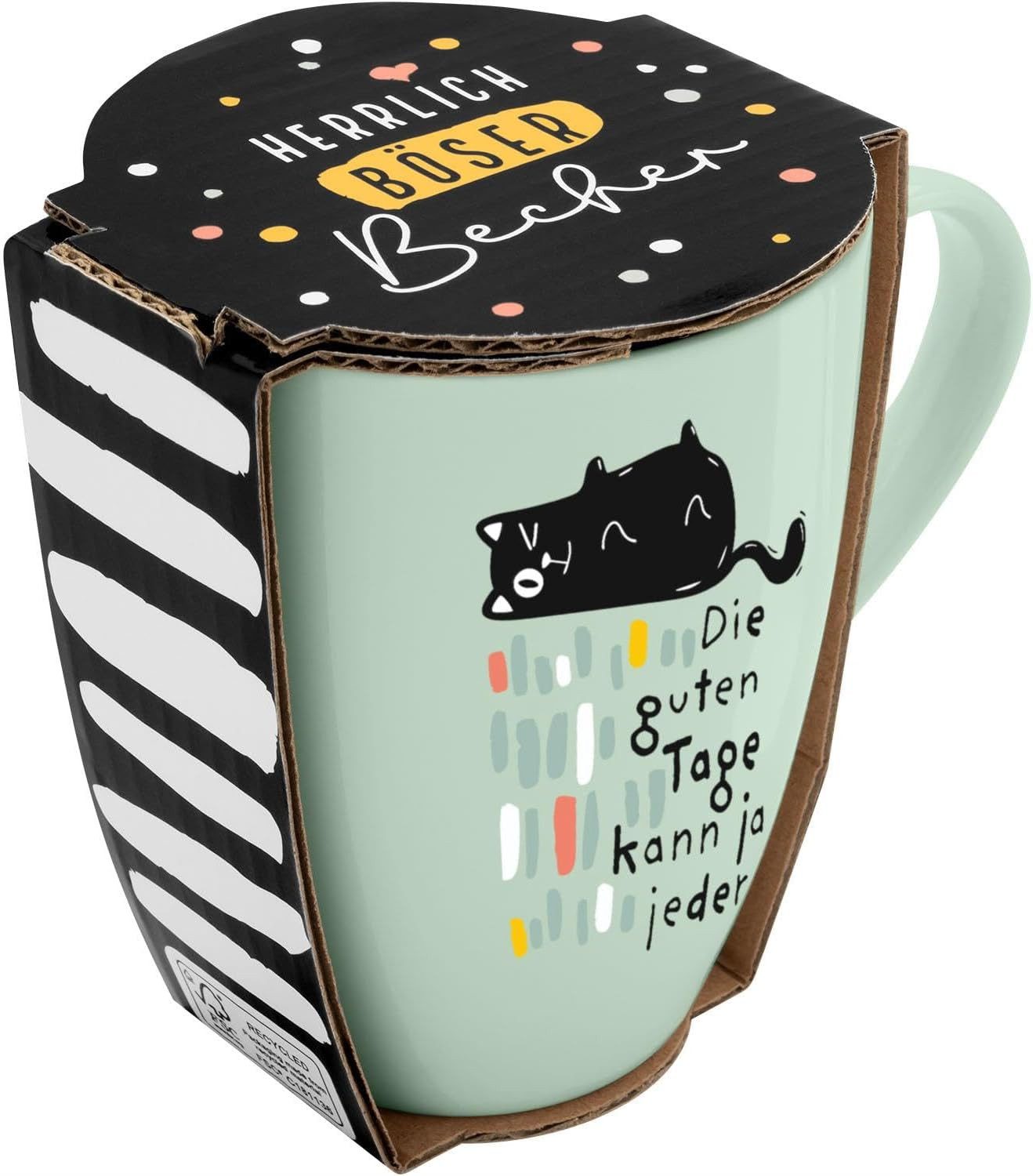 Sheepworld Tasse Sheepworld Becher mit Motiv, Serie "Böse Becher", Schwarzer Humor, New Bone China Porzellan