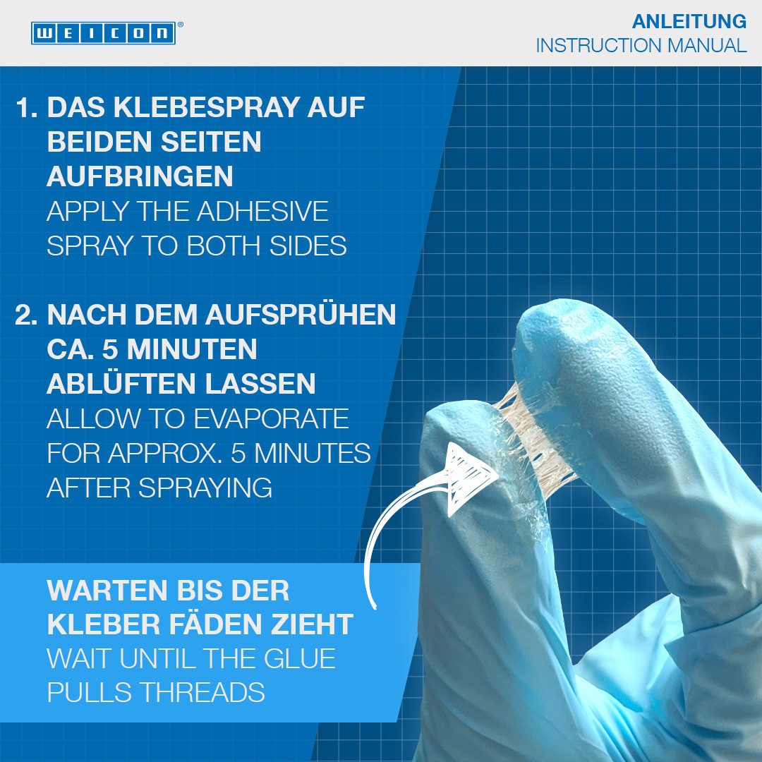 WEICON Klebstoff Sprühkleber, Kontaktklebstoff, ideal für Pappe und Papier, (Spraydose), universell einsetzbar und verbindet leichte Materialien miteinander