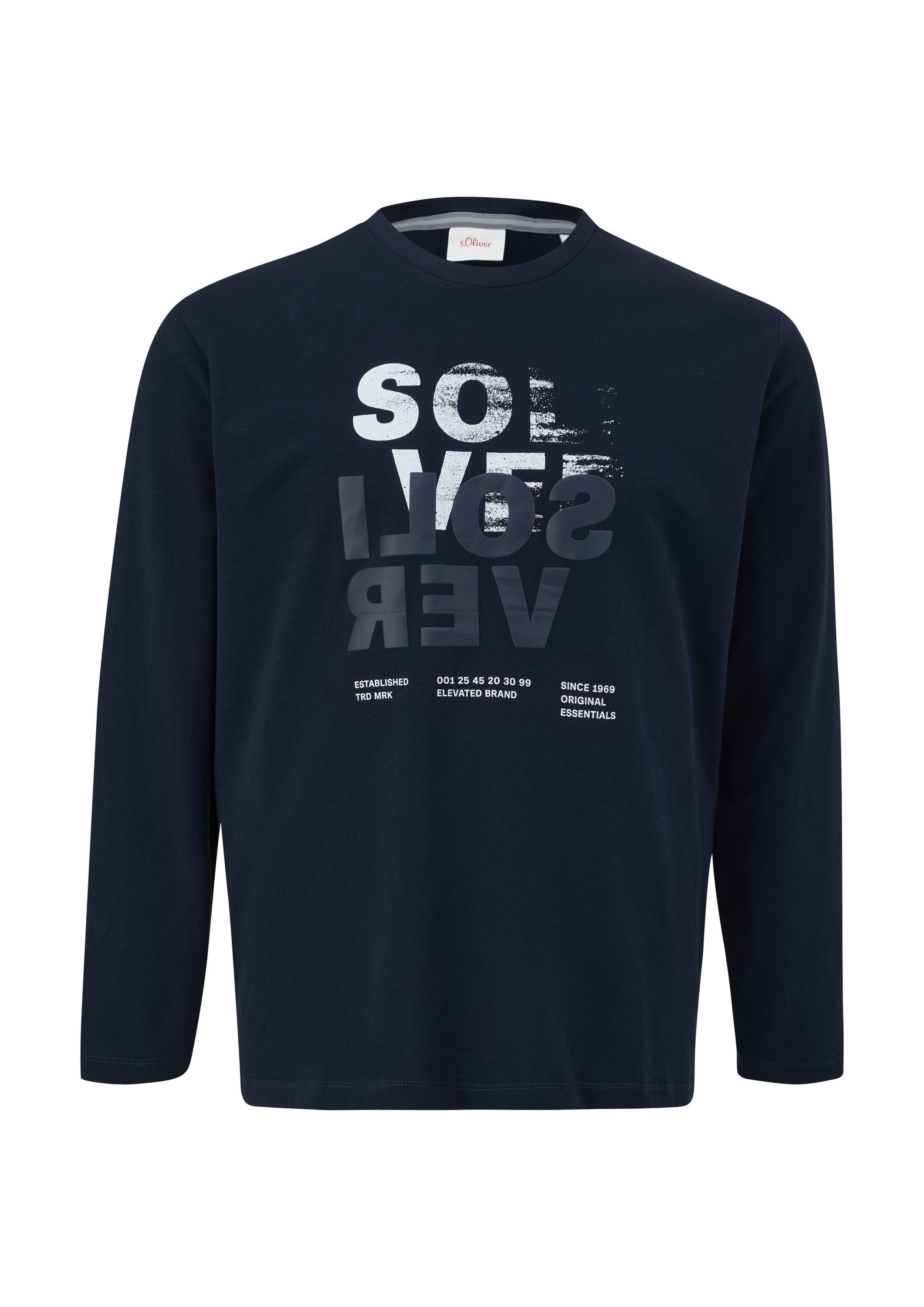 s.Oliver Langarmshirt T-Shirt Longsleeve mit gummiertem Label-Print günstig online kaufen