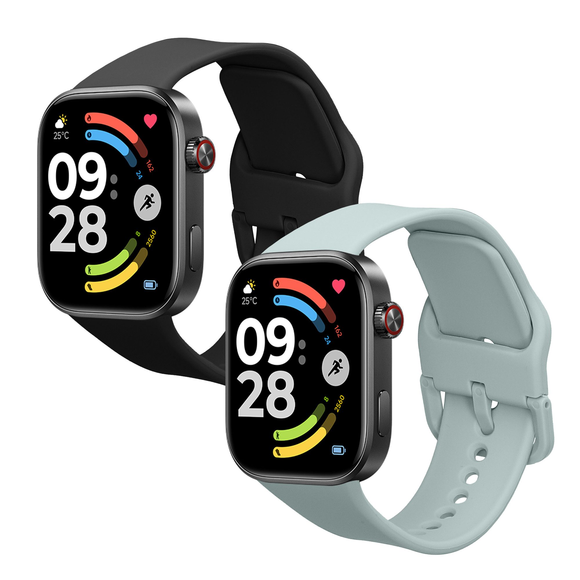 kwmobile Smartwatch-Armband 2x Uhrenarmband für Xiaomi Redmi Watch 6 / Redmi Watch 5 Armband, Fitnesstracker Band Set aus TPU Silikon - Ersatzarmband Smartwatch
