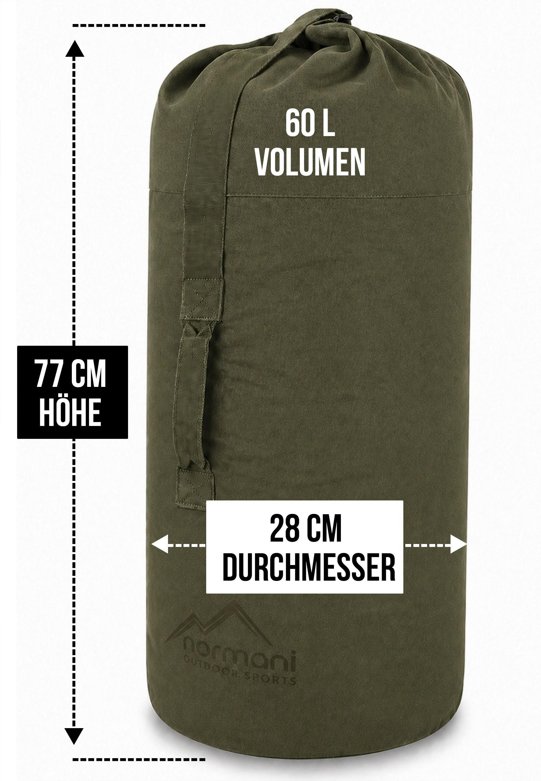 normani Packsack US Canvas-Seesack 60 l Classic Sea I, Duffle Bag US Seesack Canvas-Reisetasche Seemannssack Marinesack