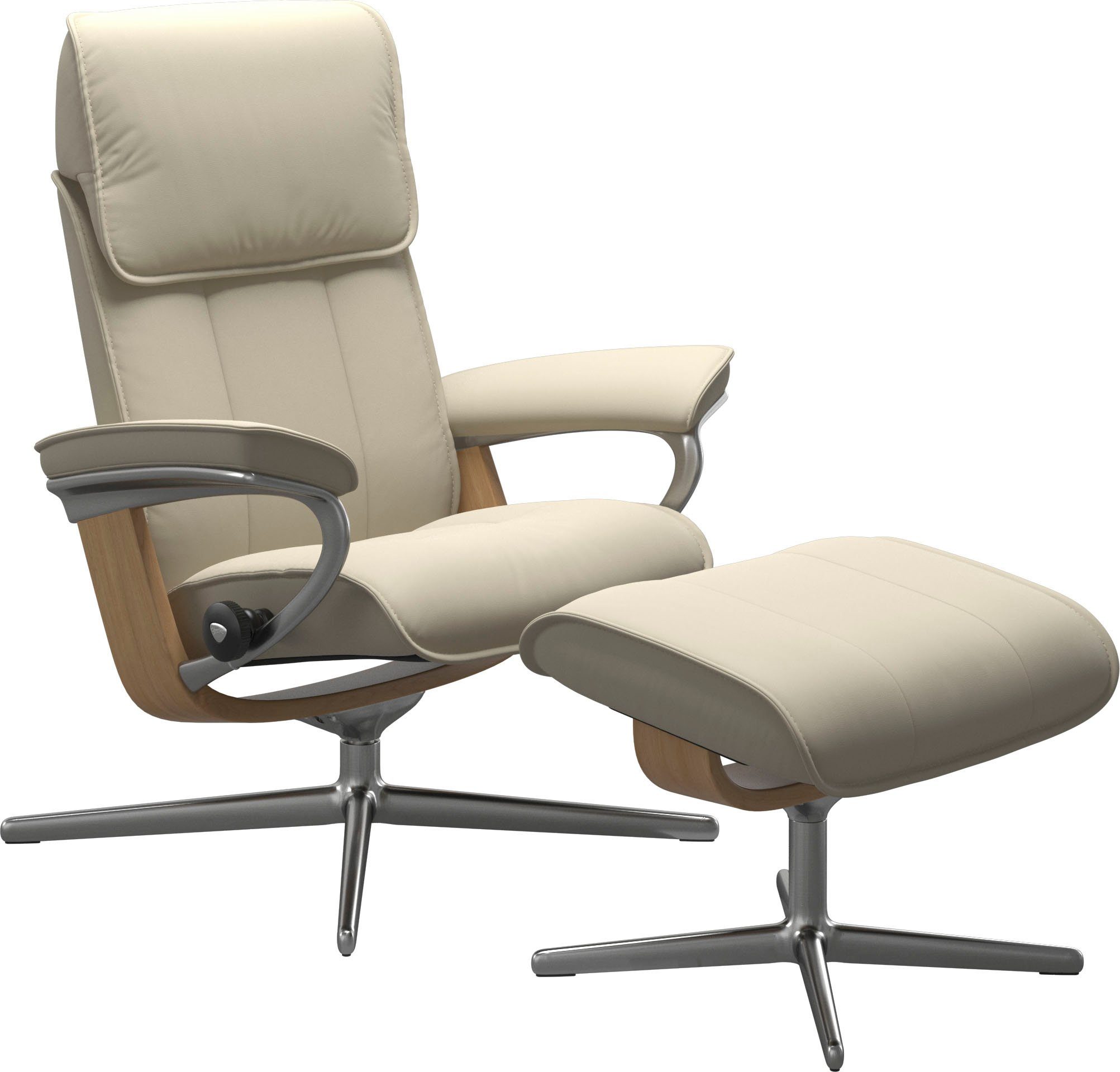 Stressless® Fußhocker Admiral, mit Cross Base, Größe M & L, Holzakzent Eiche