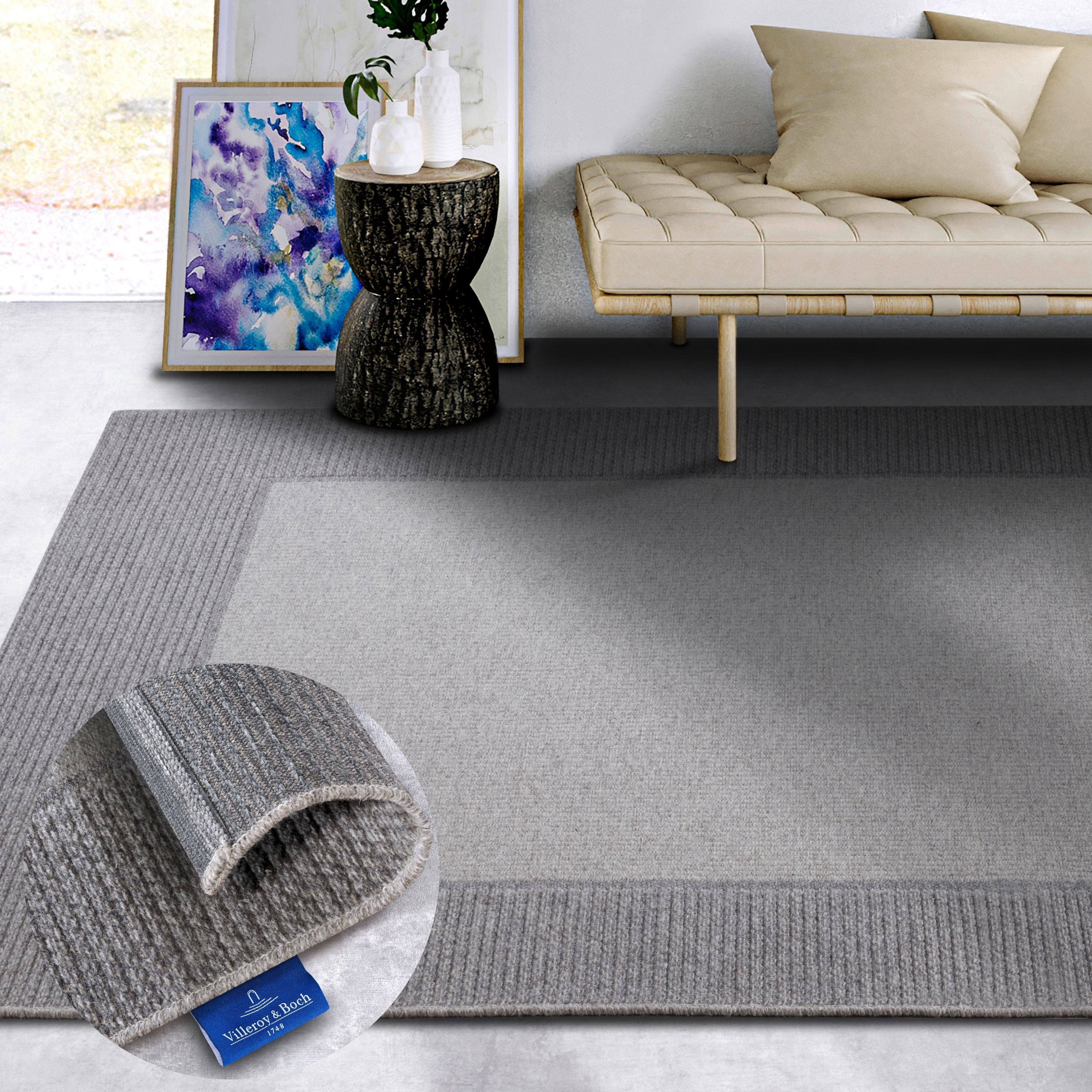Villeroy & Boch Wollteppich Johann, rechteckig, Höhe: 5 mm, Schurwolle, Wolle, Natur, Wohnzimmer, Schlafzimmer, Boho, Skandi