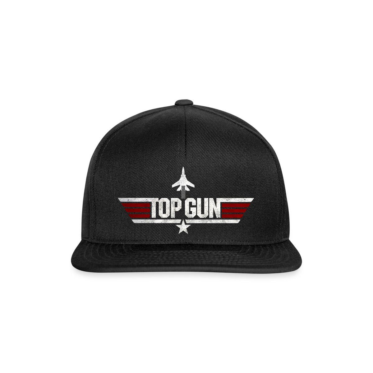 Spreadshirt Snapback Cap Top Gun Jet Logo Used Look Snapback Cap (1-St)
