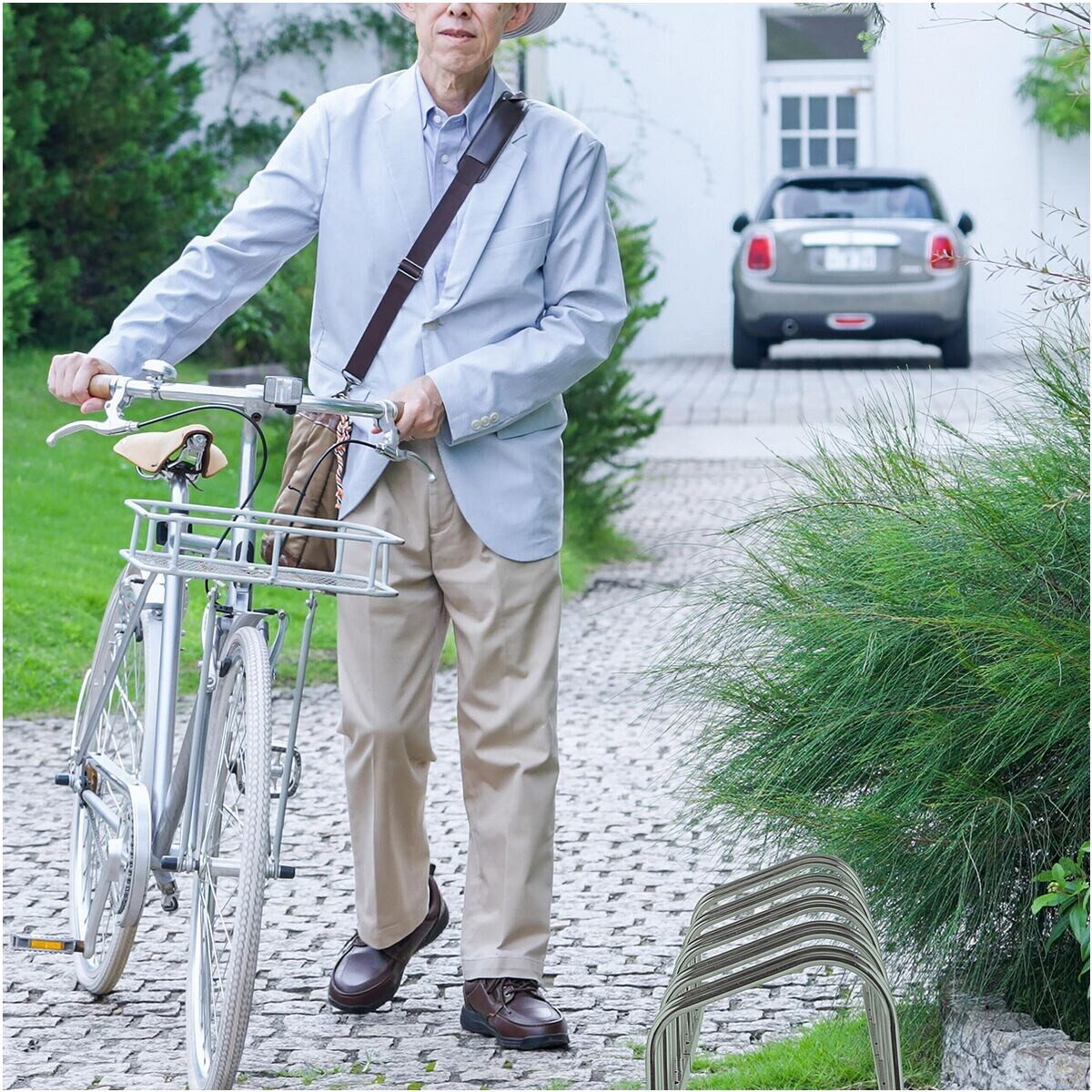 relaxdays Fahrradständer, für 5 Fahrräder