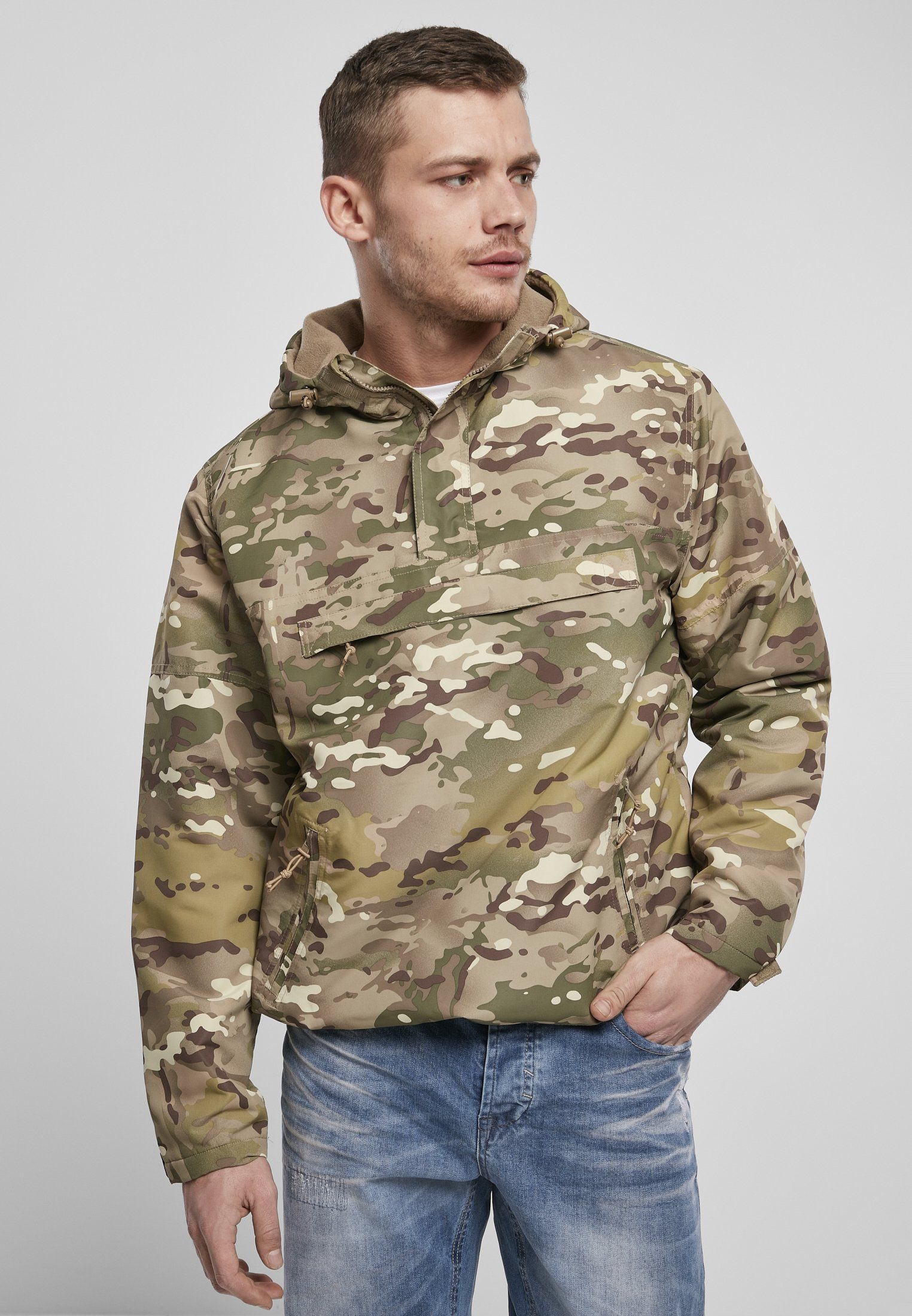 (1-St) Pull Herren Fleece camo tactical Over Sommerjacke Brandit Windbreaker