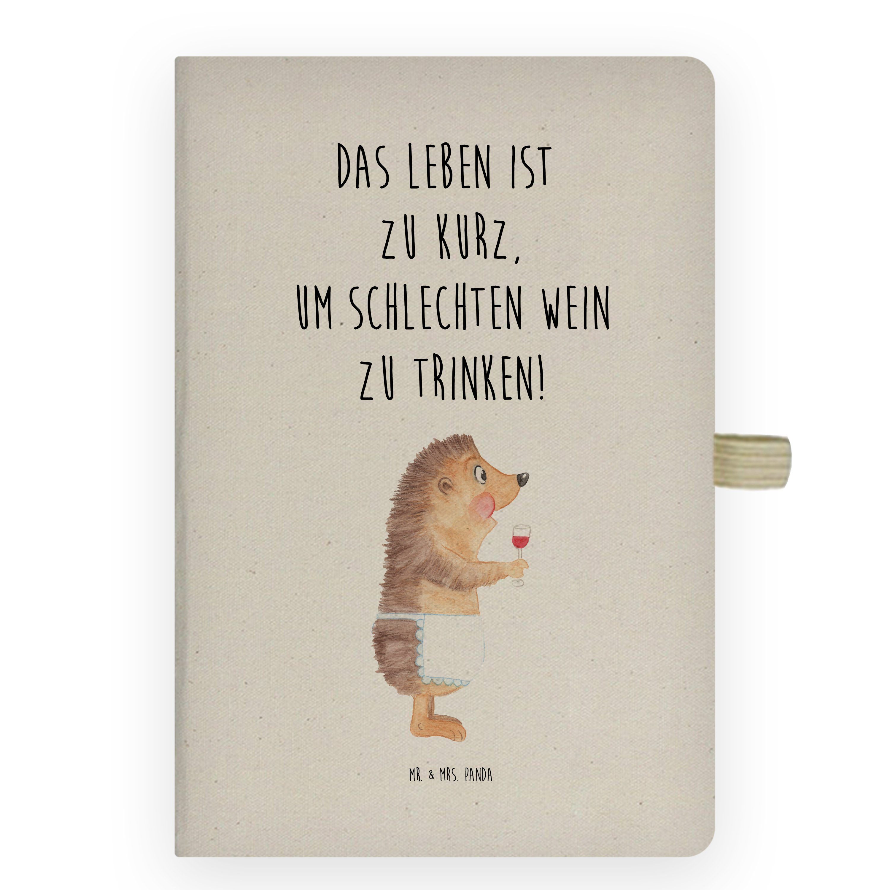 Mr. & Mrs. Panda Notizbuch »Igel mit Wein Transparent Geschenk