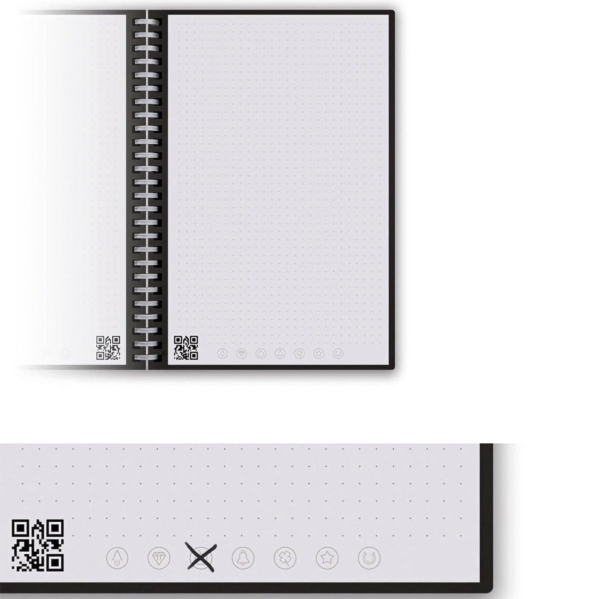 Rocket Scarlet Notizbuch App-Anbindung Symbol Book Notiz- Rocketbook - FUSION und und Sky, mit Tagging Everlast Skizzenbuch