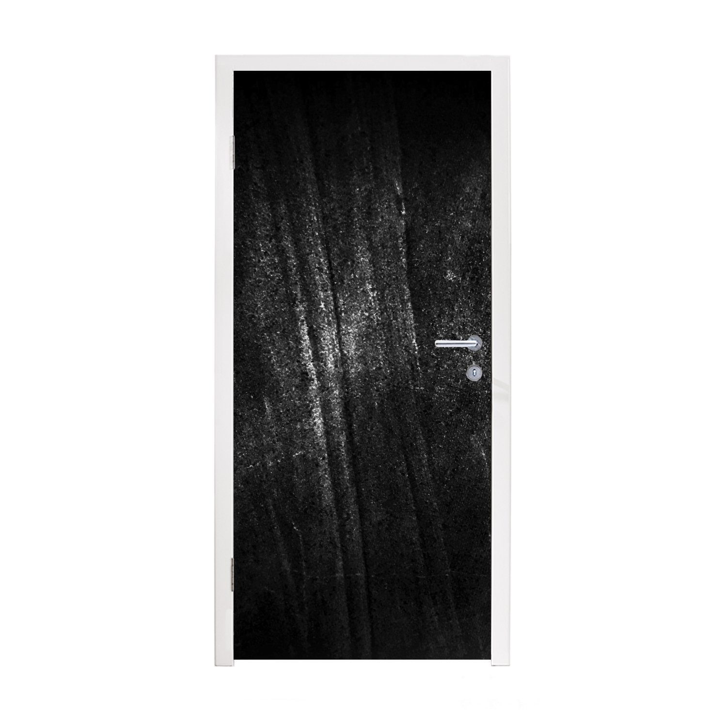 - - Metallic-Druck Glitter, Tür, cm (1 St), Türaufkleber, für Schwarz Matt, 75x205 MuchoWow bedruckt, Fototapete Türtapete