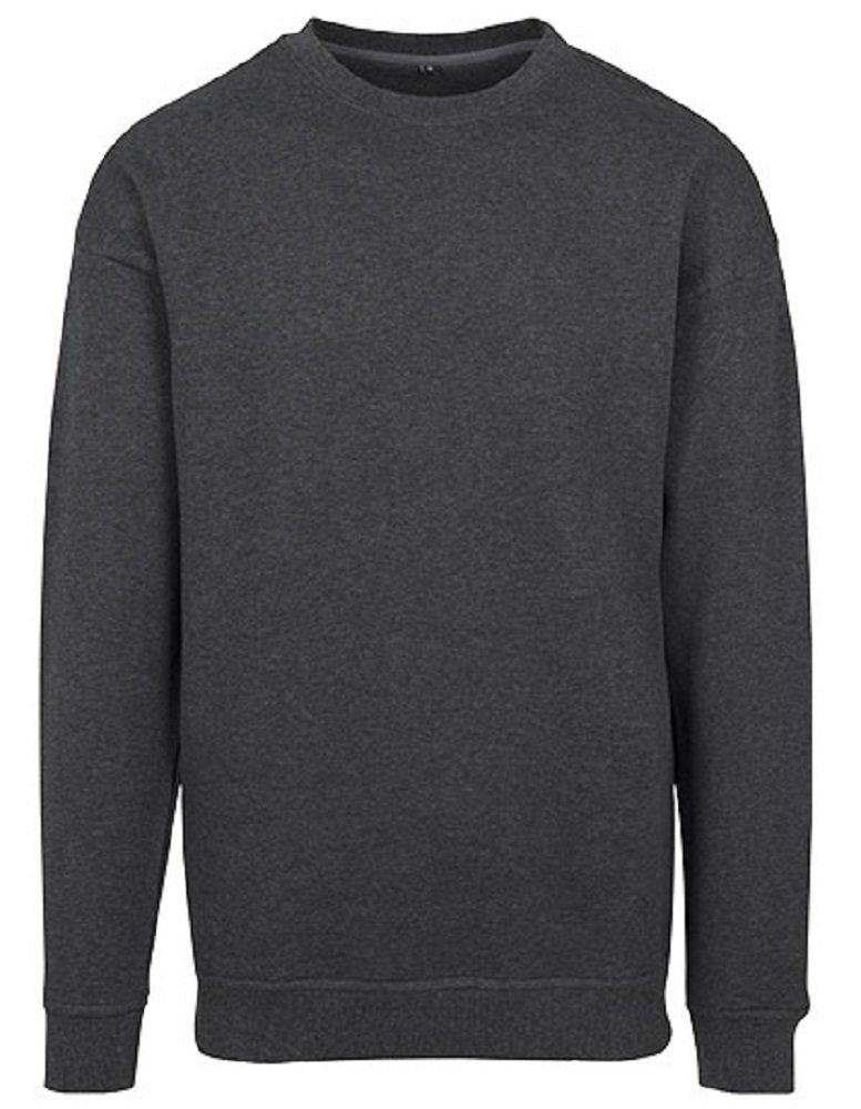 Build Your Brand Sweatshirt schwerer Herren Crewneck Sweater Pullover S bis 5XL anthrazit