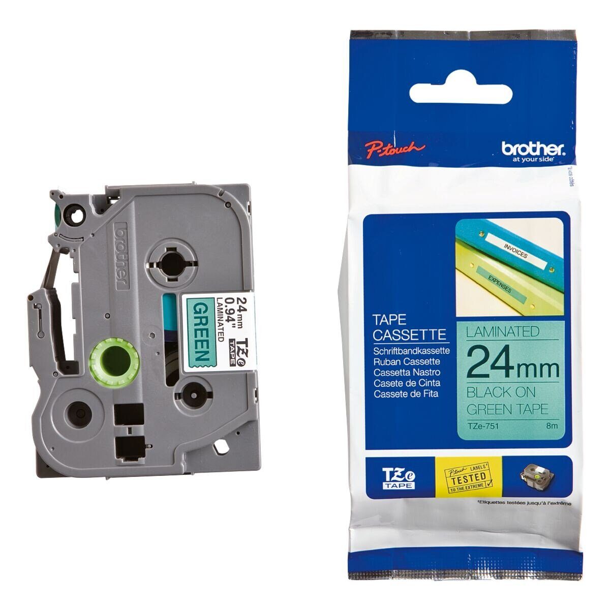 Brother Beschriftungsband Tze, 24 mm x 8 m, 24,00 mm x 8,00 m, laminiert