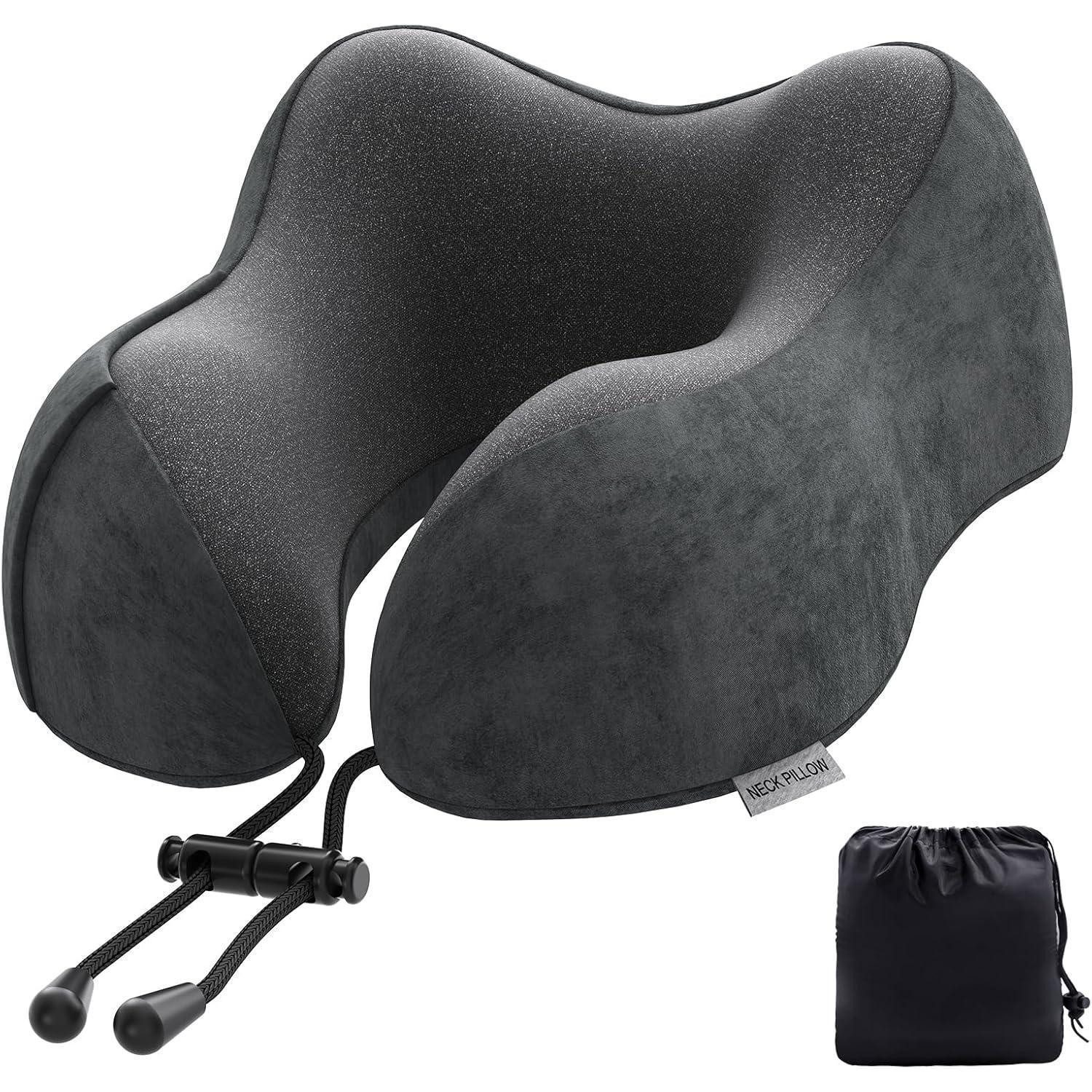 LuxusKollektion Anti-Schnarch Kissen Подушки для шеи Memory Foam Reisekissen Auto Travel Pillow samtweich