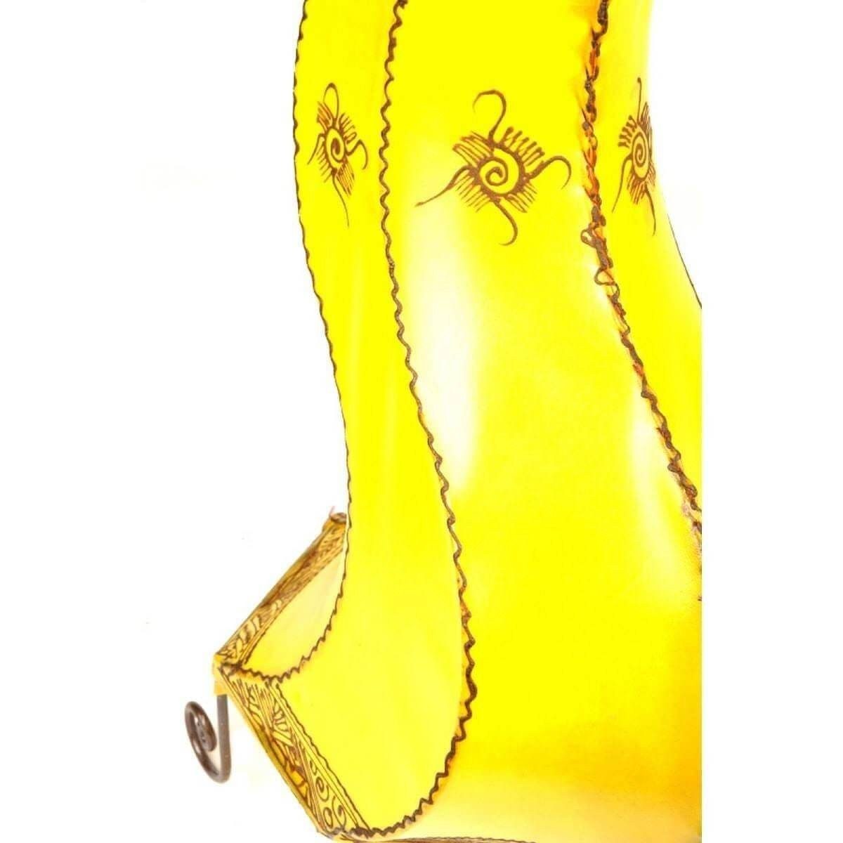 Stehlampe Ambilight, Gelb Blumenrad cm, 80 SIMANDRA Mogador Lederlampe ohne Warmweiß, marokkanische Leuchtmittel,