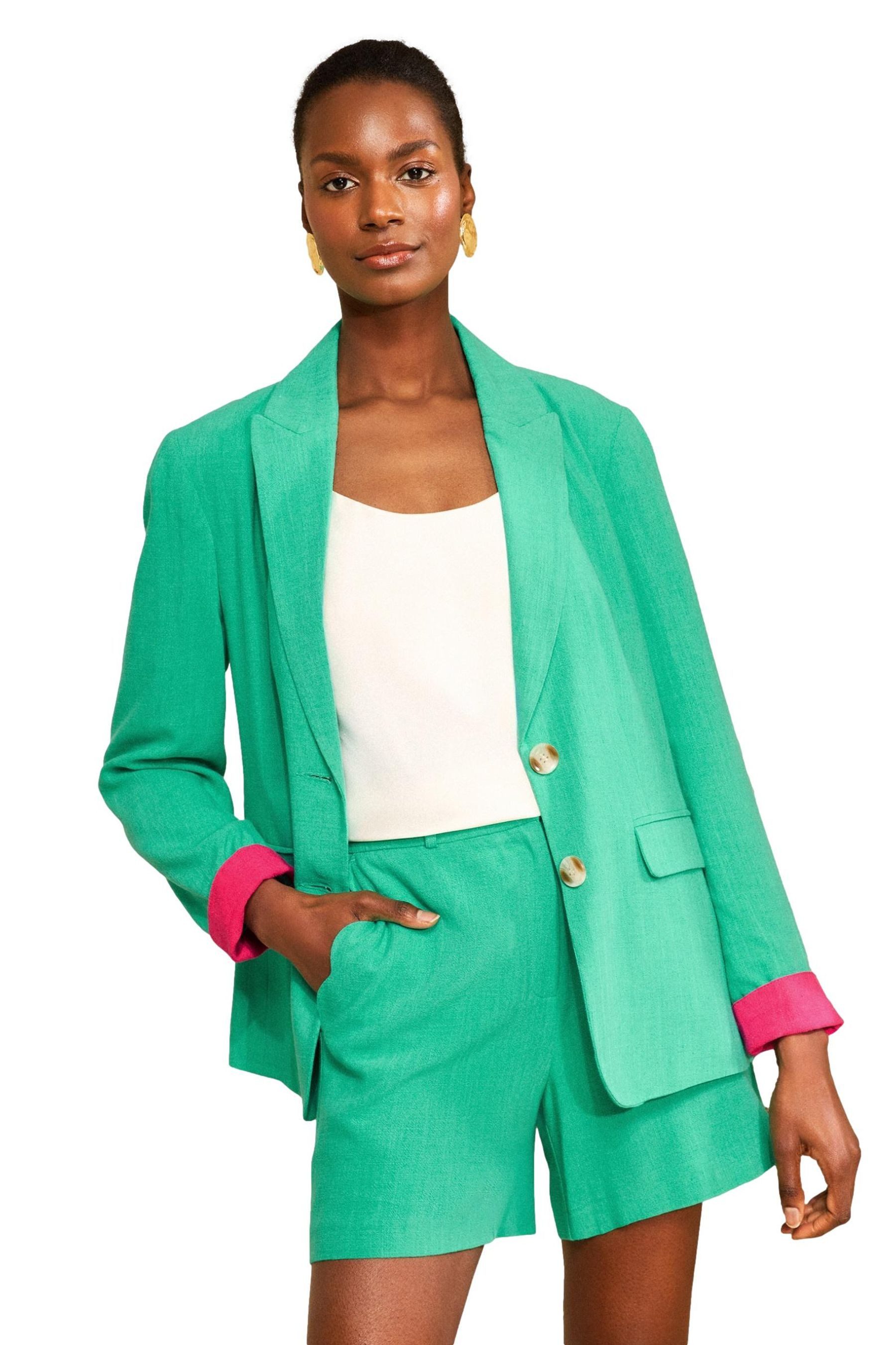 Love & Roses Jackenblazer Love & Roses Blazer in Leinenoptik Colourflash (1-tlg)