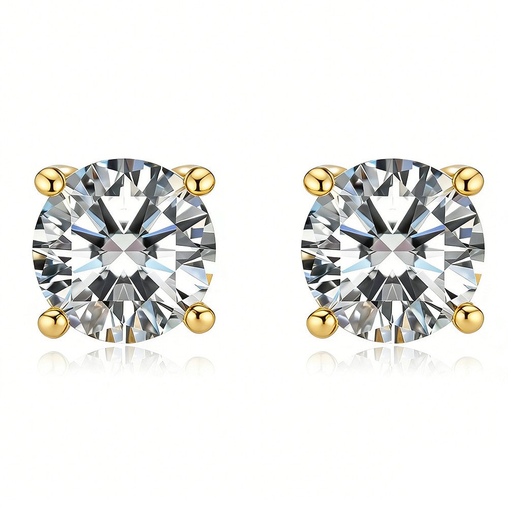 Sternvoll Paar Ohrstecker Klassische Ohrstecker mit 0,20 ct Diamanten 18K Gold, IGI, 18K Massivgold, 4er-Krappenfassung, Labor-Diamanten