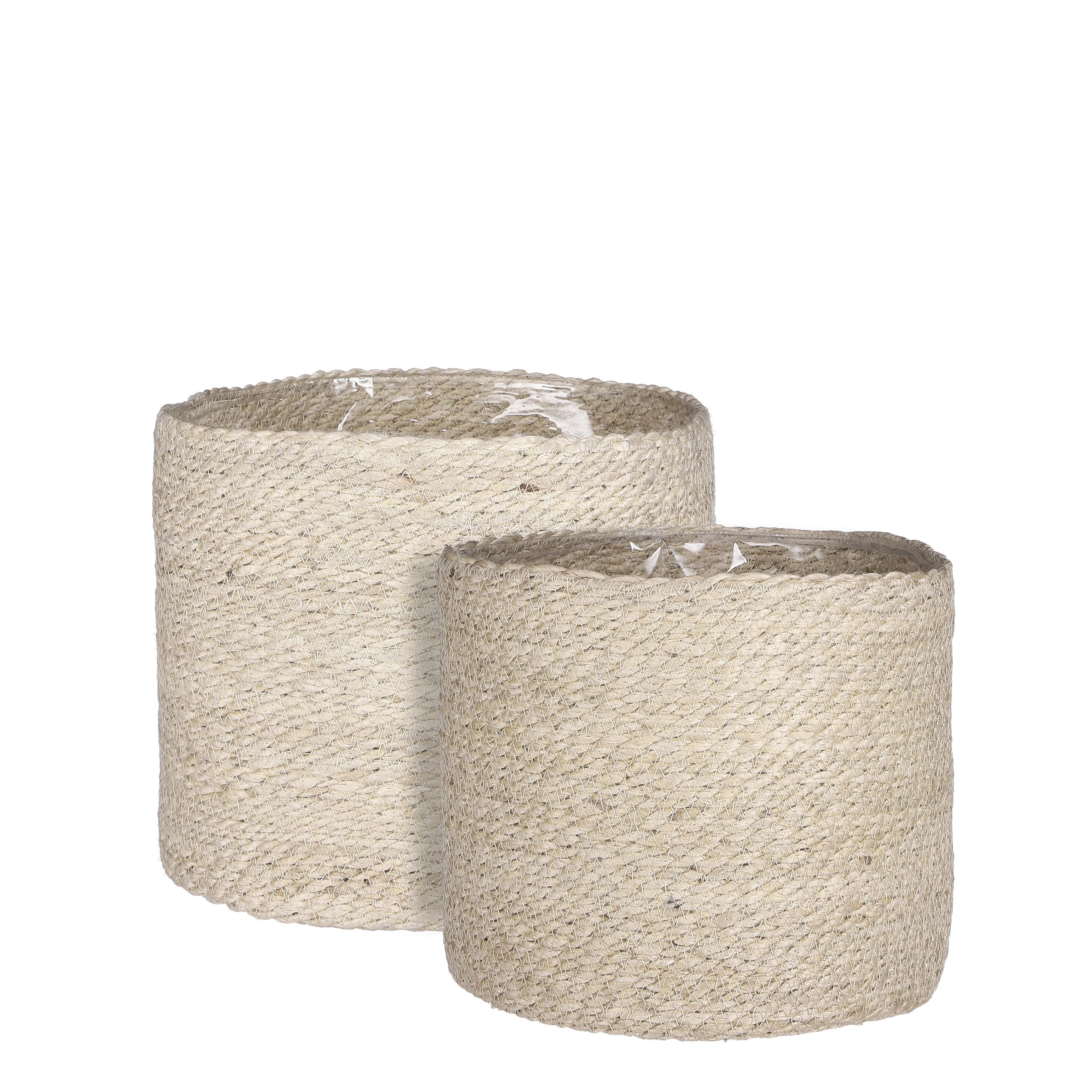 Mica Decorations Blumentopf Mica Decorations Atlantic Korb creme Satz von 2 - h26xd30cm