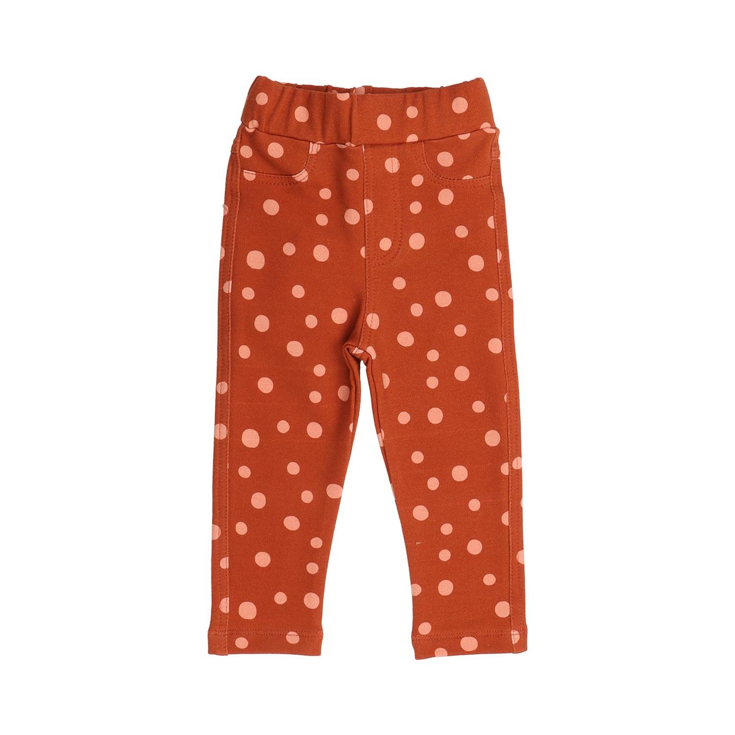 Sweatleggings Walkiddy mit Braun Punkte aus Bio Baumwolle
