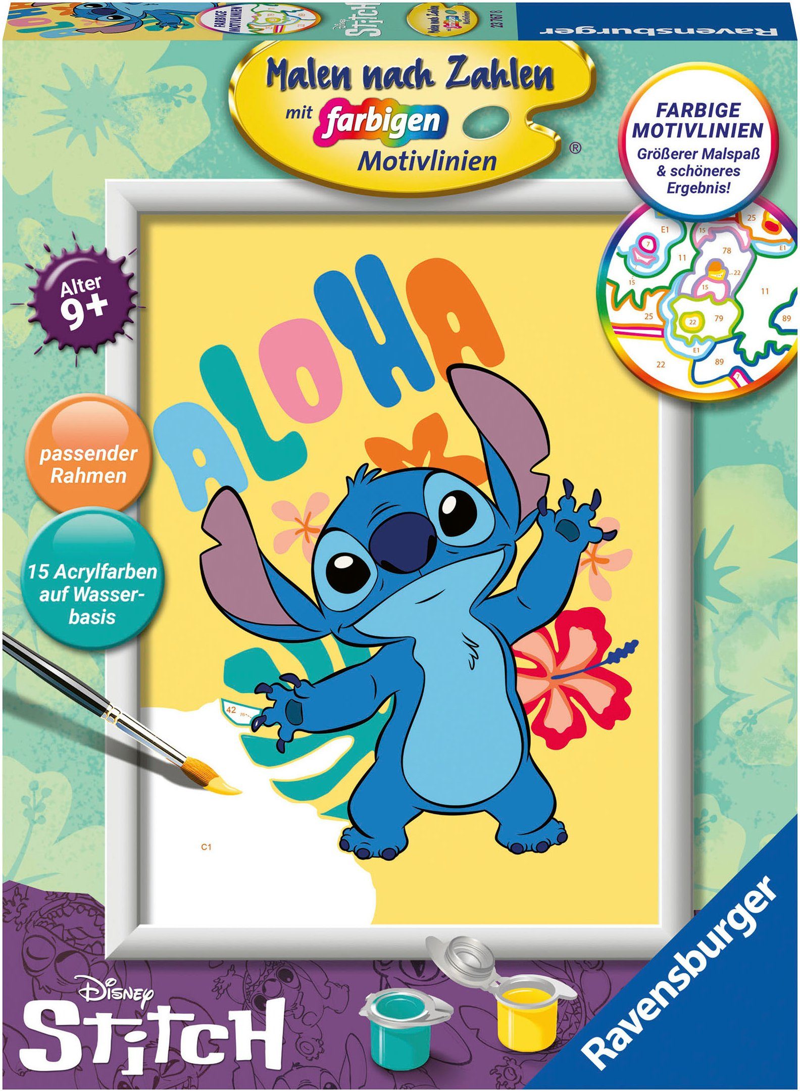 Ravensburger Malen nach Zahlen Disney Stitch, Made in Europe, FSC® - schützt Wald - weltweit