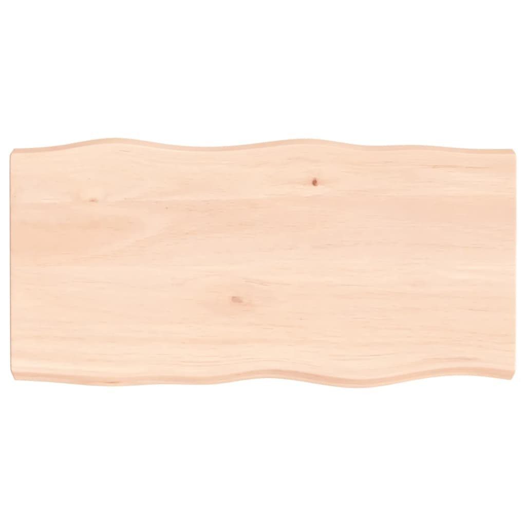 furnicato Tischplatte 100x50x(2-6) cm Massivholz Unbehandelt Baumkante (1 St)