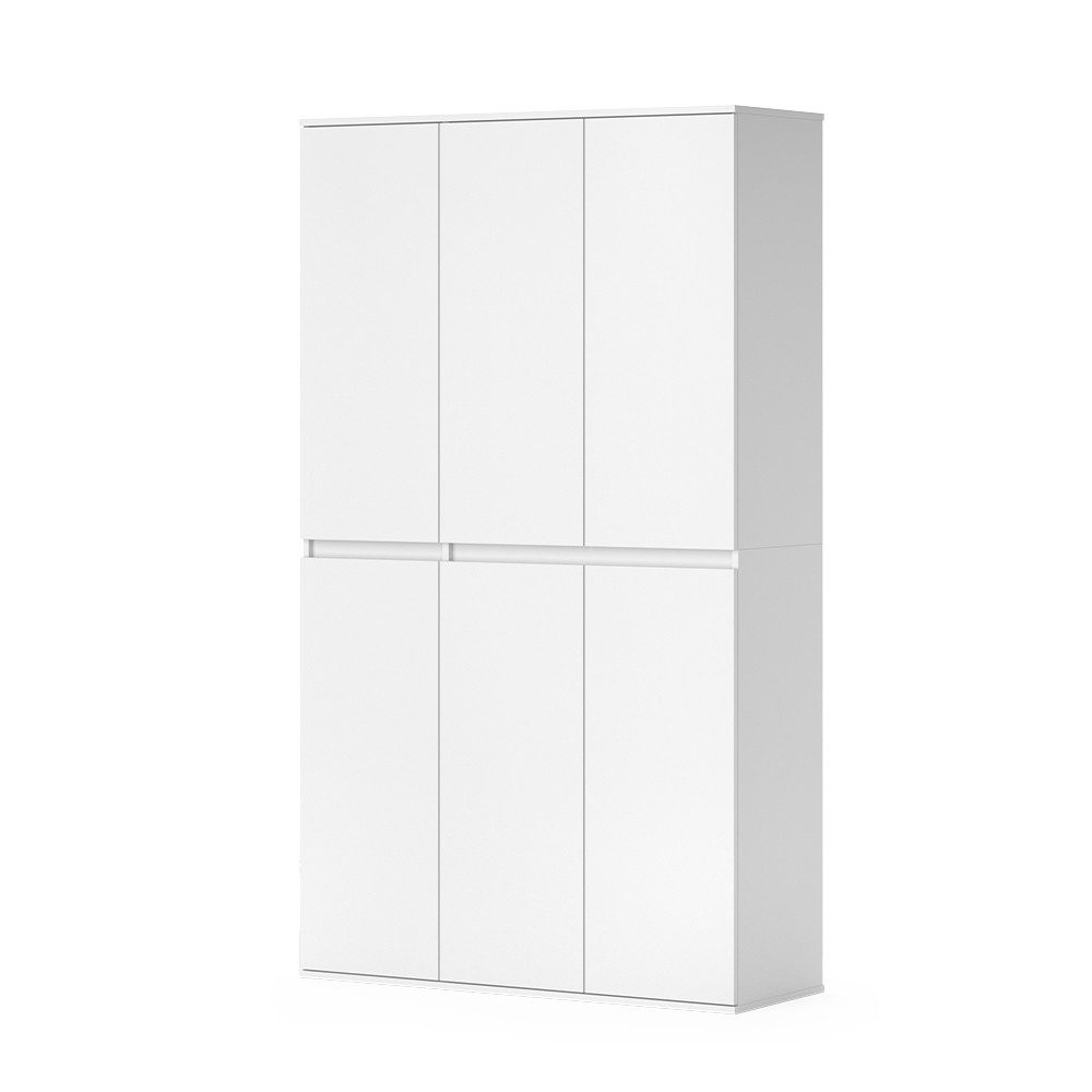 Vicco Kleiderschrank Claus, Weiß, 111 x 191.5 cm mit 6 Türen günstig online kaufen