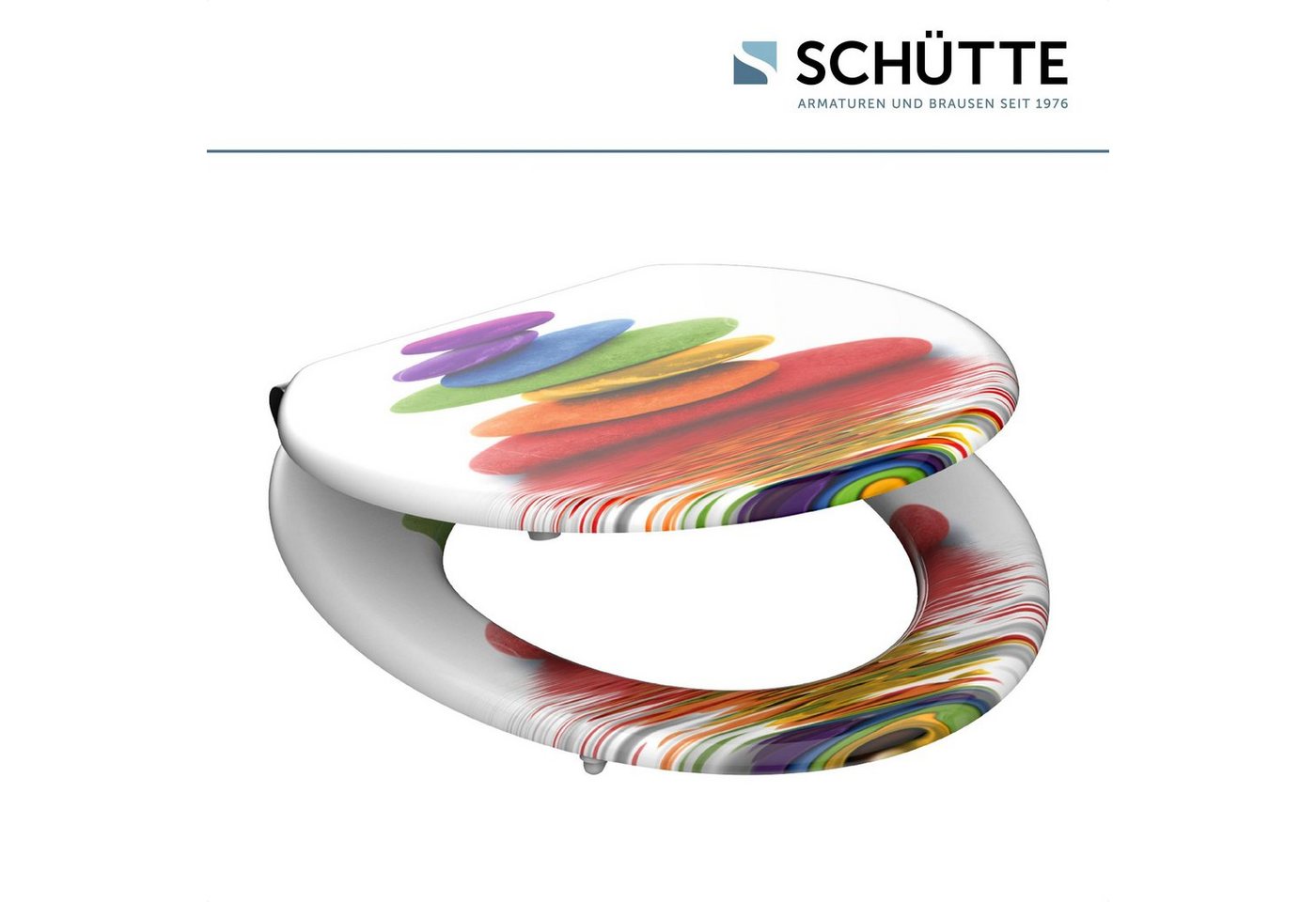 Thumbnail - Schütte WC-Sitz Colorful Stones, mit Absenkautomatik und Holzkern, MDF