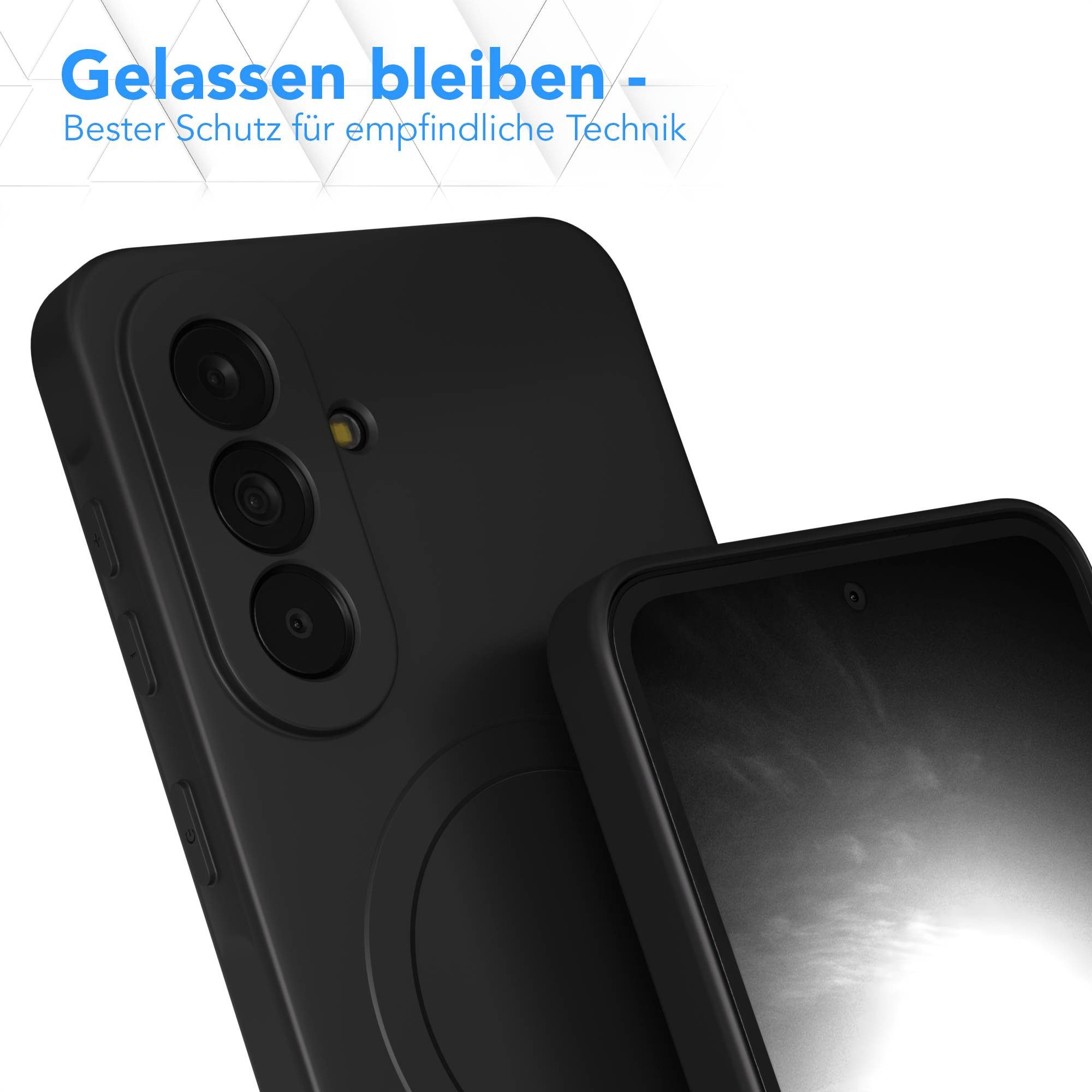 EAZY CASE Handyhülle MagSafe Silikon für Samsung Galaxy A57 6,7 Zoll, Schutzhülle mit MagSafe kratzfest Back Cover Kameraschutz Schwarz – Bild 4 von 5