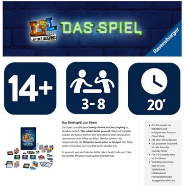 Ravensburger Spielesammlung, Last One Laughing - Das Partyspiel zur Show Spiele Silvester, Party, Mädelsabend & Männerabend, Brettspiele, Gesellschaftsspiele Erwachsene & Kinder Kartenspiel Weihnachtsgeschenk