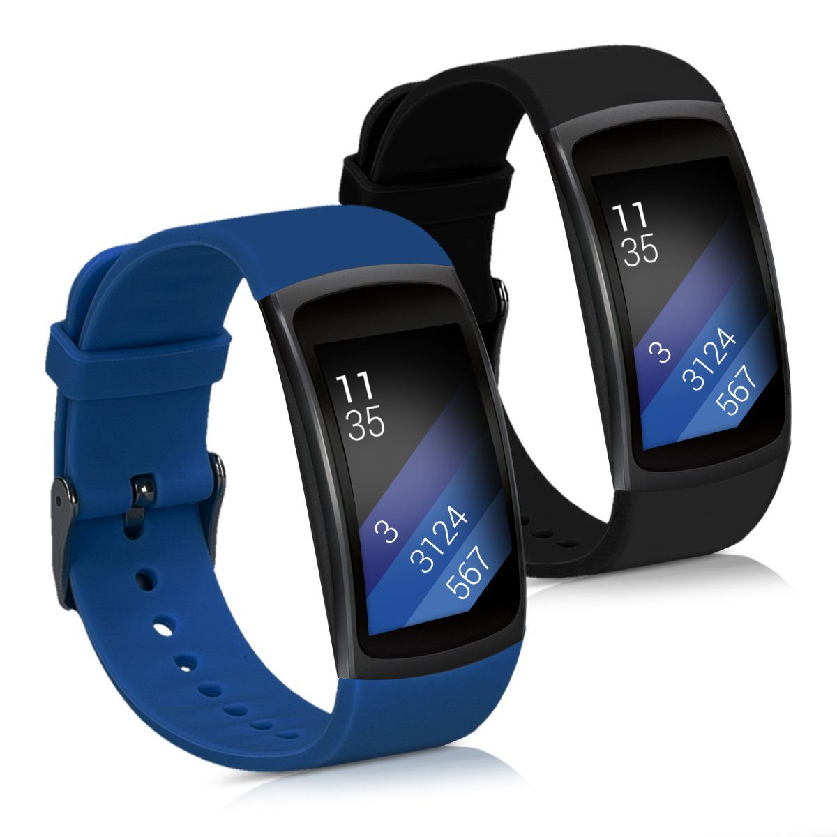 kwmobile Uhrenarmband »2x Sportarmband für Samsung Gear Fit2 / Gear Fit 2  Pro«, Armband TPU Silikon Set Fitnesstracker