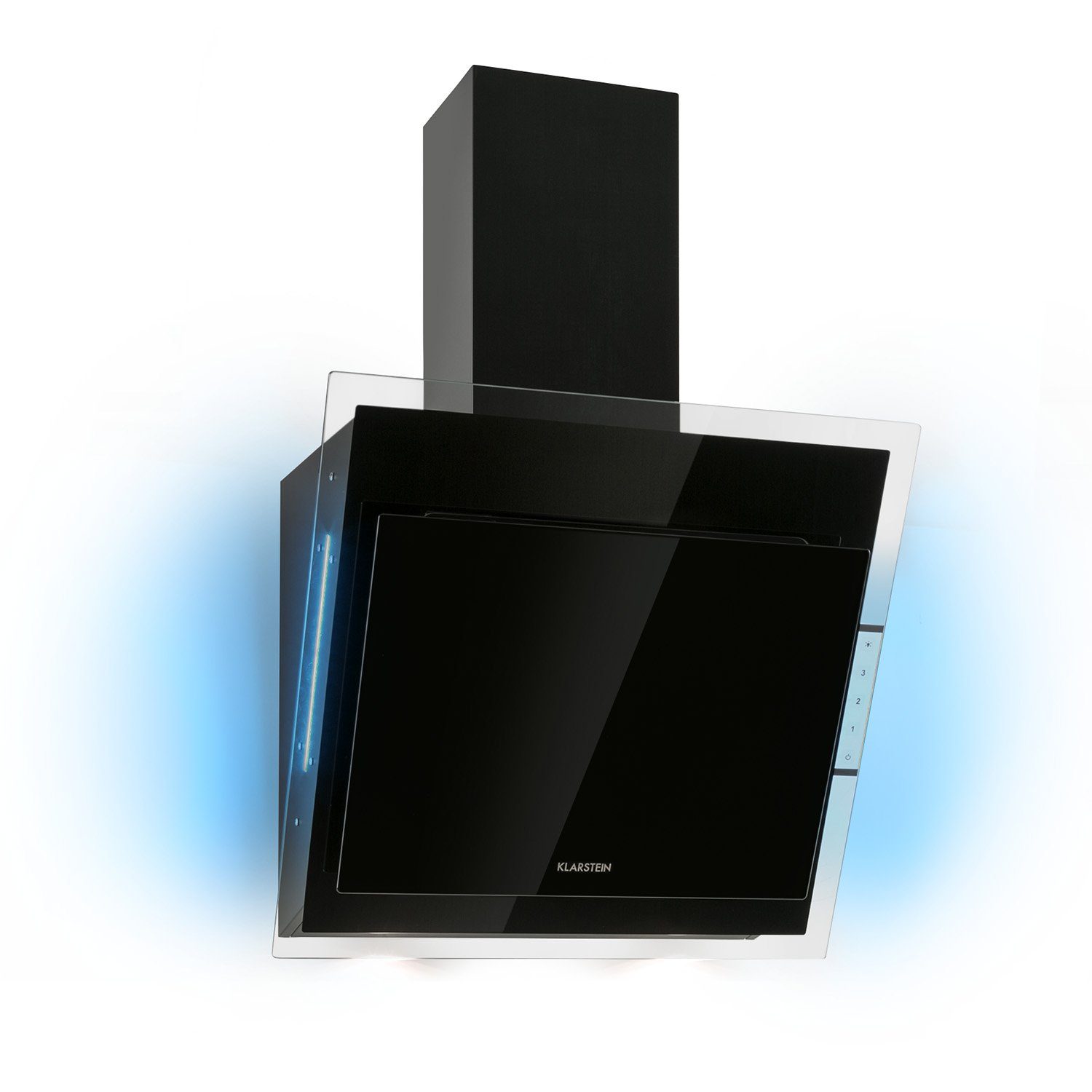 Klarstein Deckenhaube Mirage 60 Dunstabzugshaube 550m³/h Touch-Panel RGB-Ambiente-Licht Glas