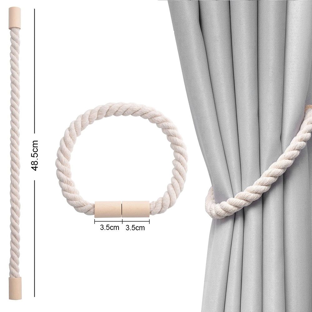 TUWENA Raffhalter 2 Stück Magnetische Vorhang Raffhalter aus Holz,Gardinen Raffhalter, Vorhanghalter für Zuhause und Büro, Fenstervorhänge – Bild 2 von 5