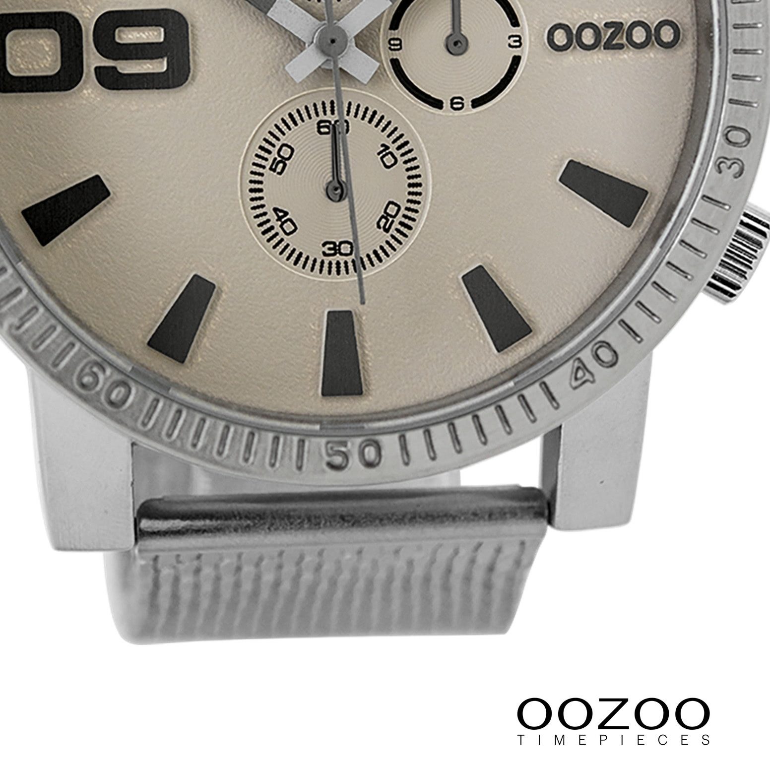 OOZOO Quarzuhr Oozoo Herren Armbanduhr Timepieces Analog, (Analoguhr), Herrenuhr rund, extra groß (ca. 50mm) Metallarmband, Casual-Style