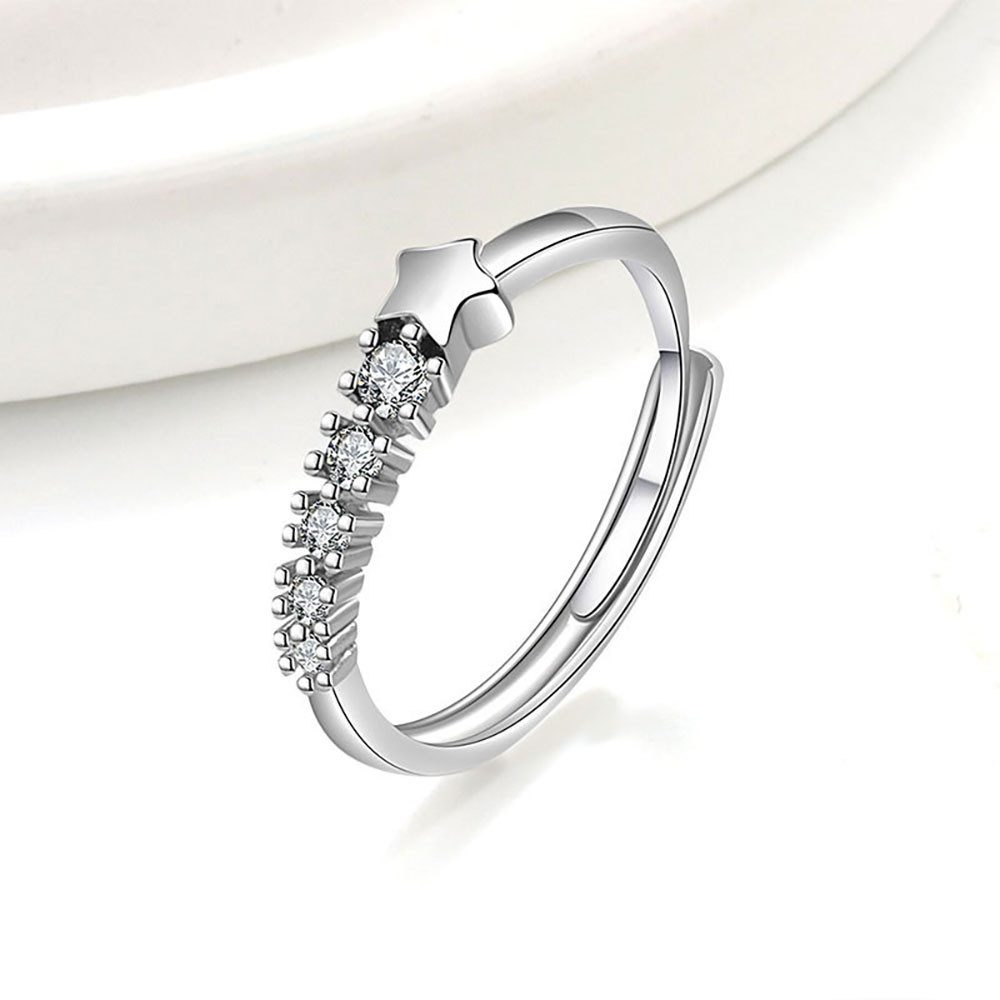 The Beauty House Fingerring Damen Ring mit Stern und Zirkonia