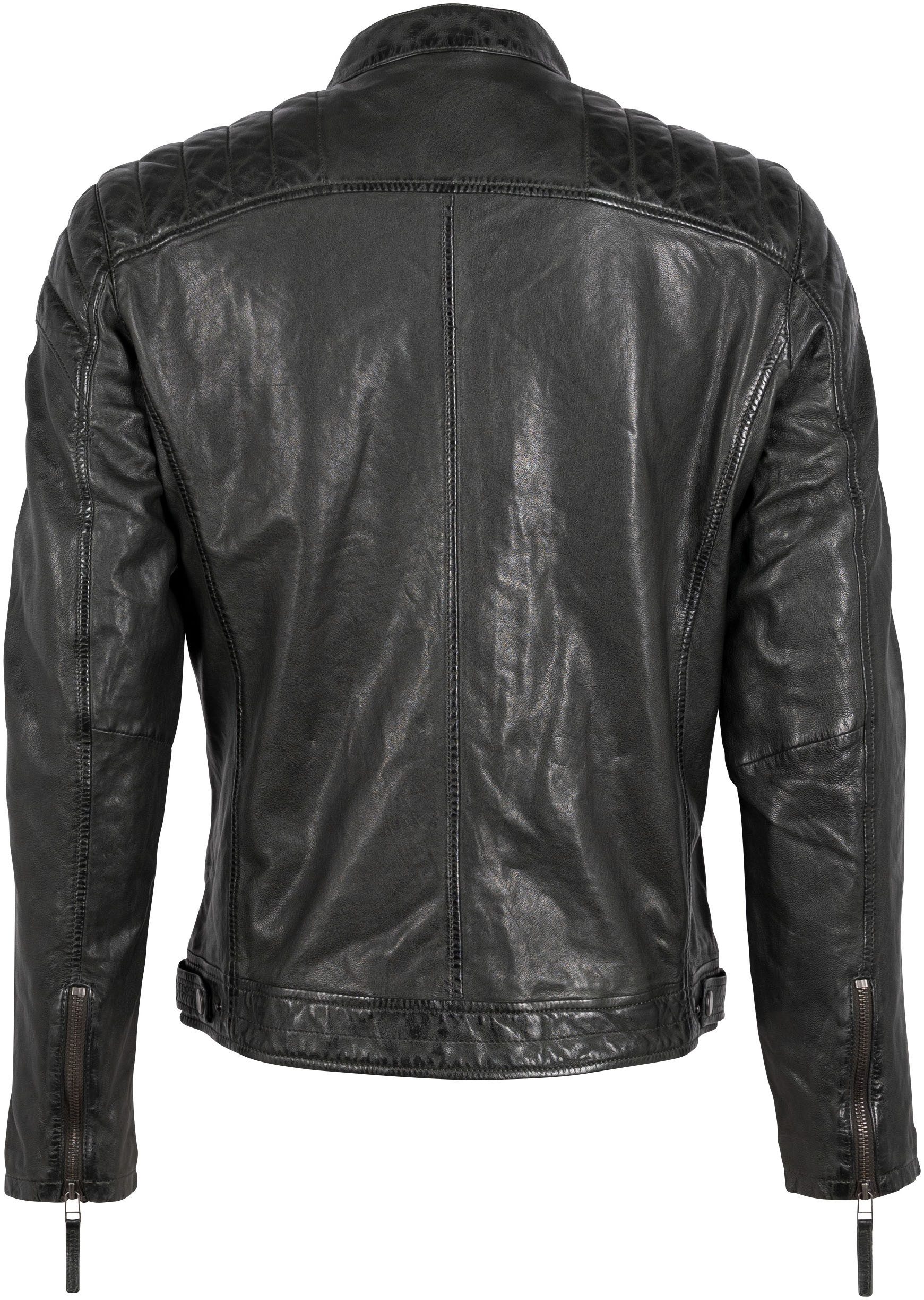 Mauritius Lederjacke GMArrian Reißverschluss, Ziersteppungen günstig online kaufen