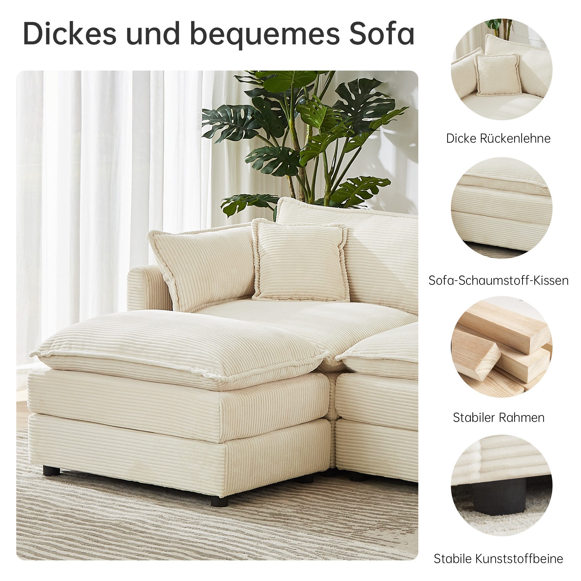 2-Personen-Sitz Beige
