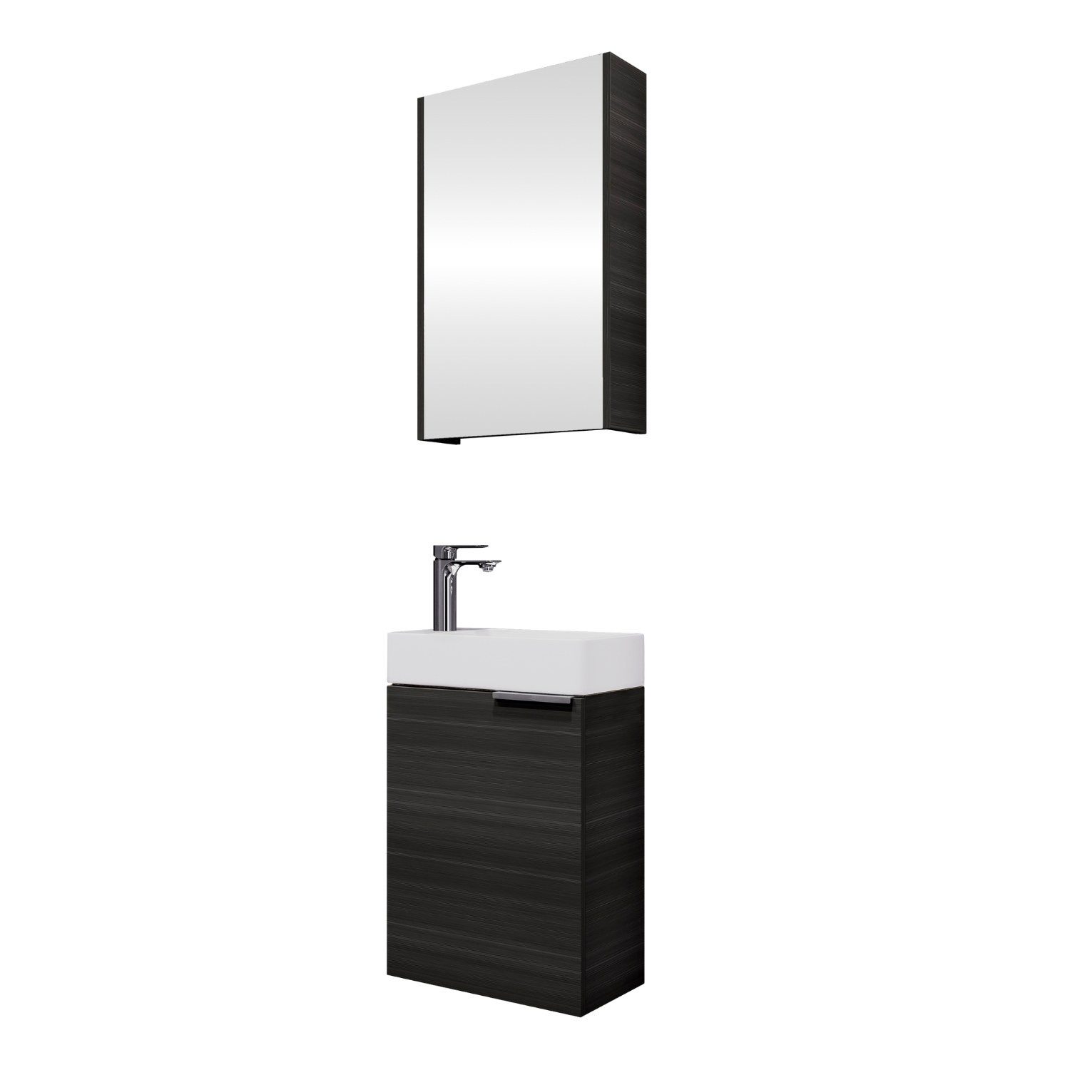 Planetmöbel Badmöbel-Set Badmöbel-Set 40cm mit Spiegelschrank günstig online kaufen