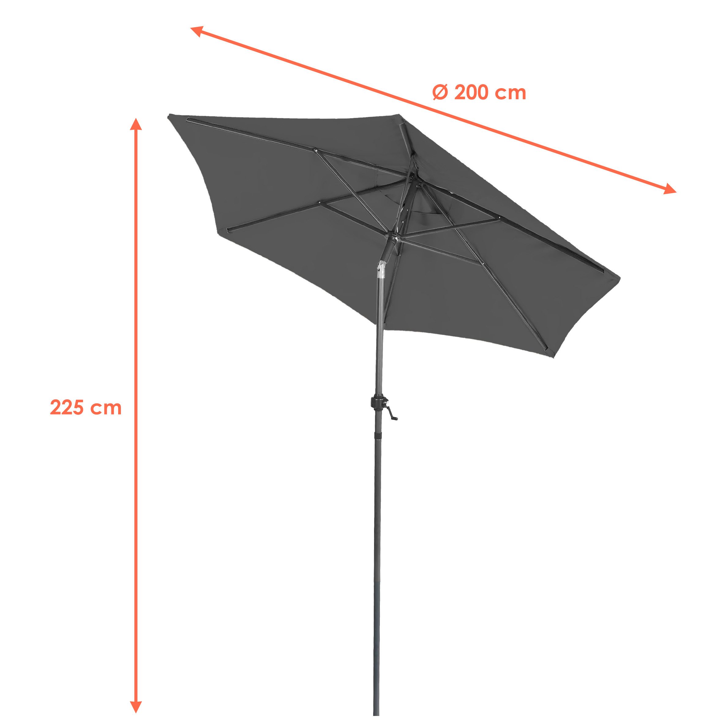 Spetebo Sonnenschirm Sonnenschirm 200 cm mit günstig online kaufen