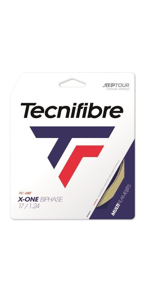 Tecnifibre Tennissaite X-One Biphase (Touch+Power) natur 12m Set, Saitendicke: 1.18