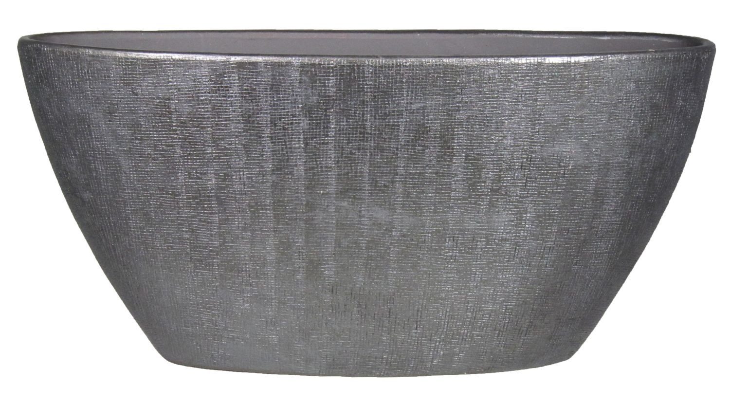 INNA-Glas Dekoschale Schiffchen Keramik Schale mit Maserung, schwarz, 73x17x36 cm