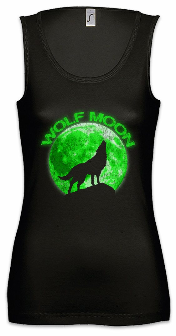 Urban Backwoods Tanktop Wolf Moon Ärmelloses Damen T-Shirt Wölfe Mond Type Werwolf The O Das Howling Negative Tier