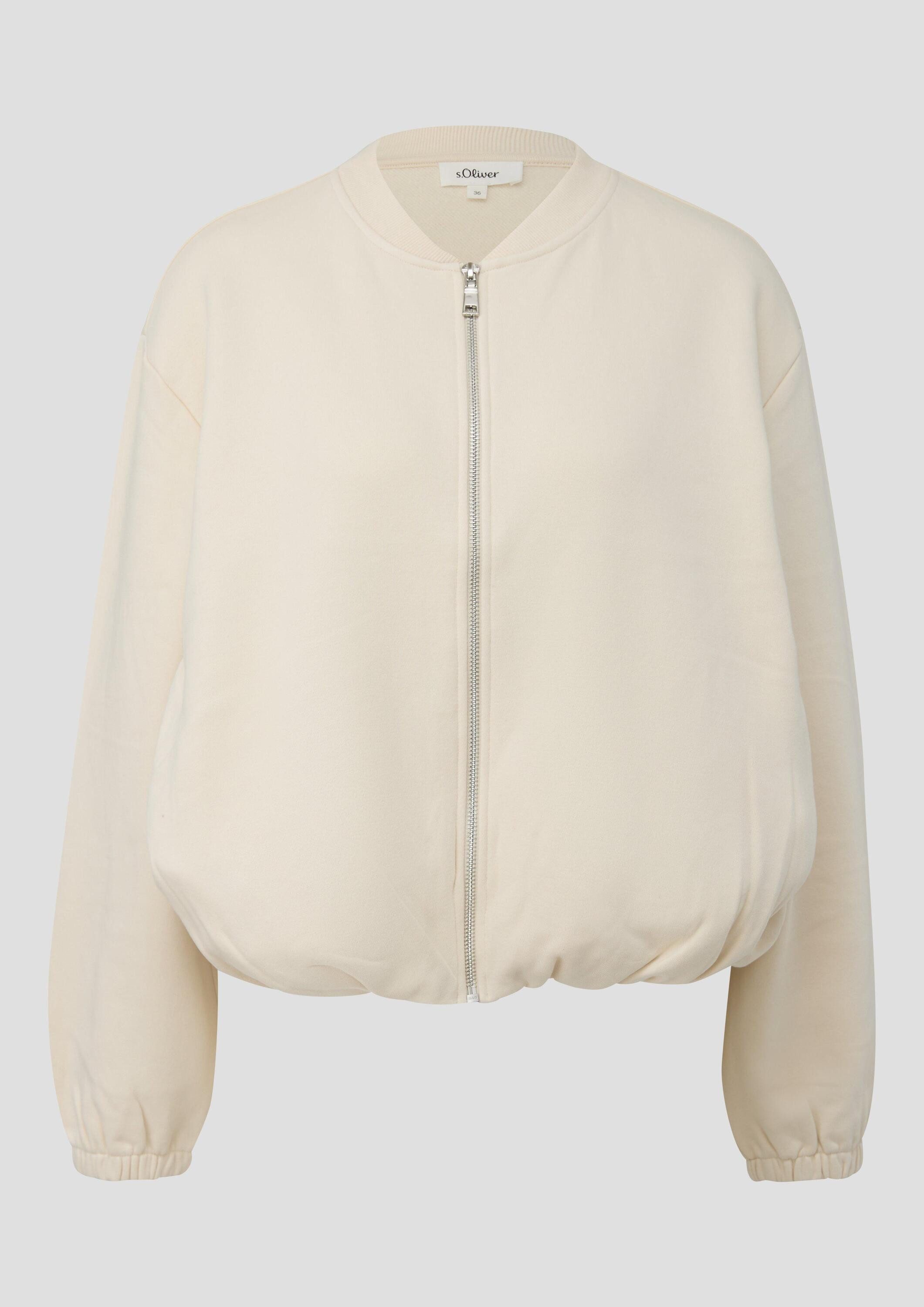 s.Oliver Sweatjacke Sweatshirt Jacke Sweat-Blouson mit Gummibündchen