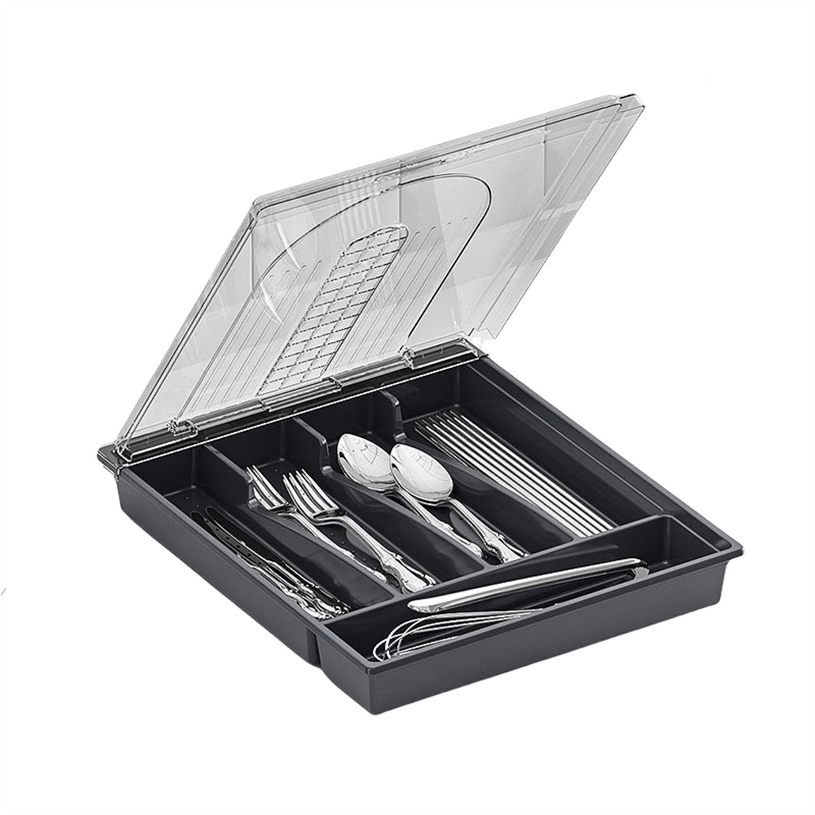 GarveeMore Besteckkasten Besteck-Schubladen-Organizer Besteck-Organizer Besteckhalter 28.5 cm L