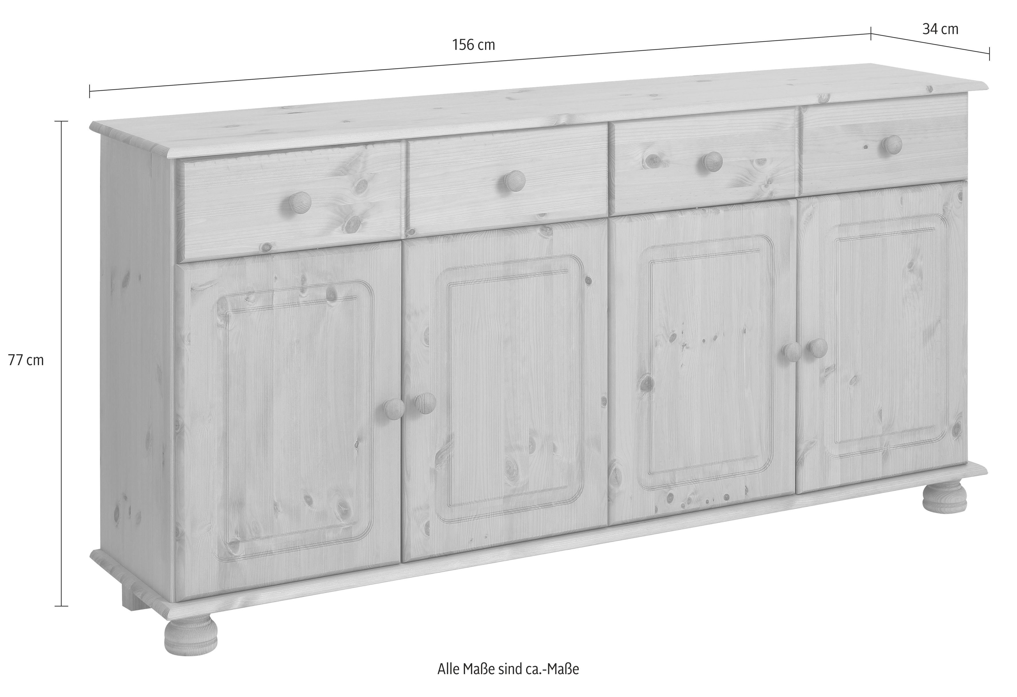 OTTO home Sideboard Mette, Kommode aus massivem Kiefernholz, Breite 156 cm