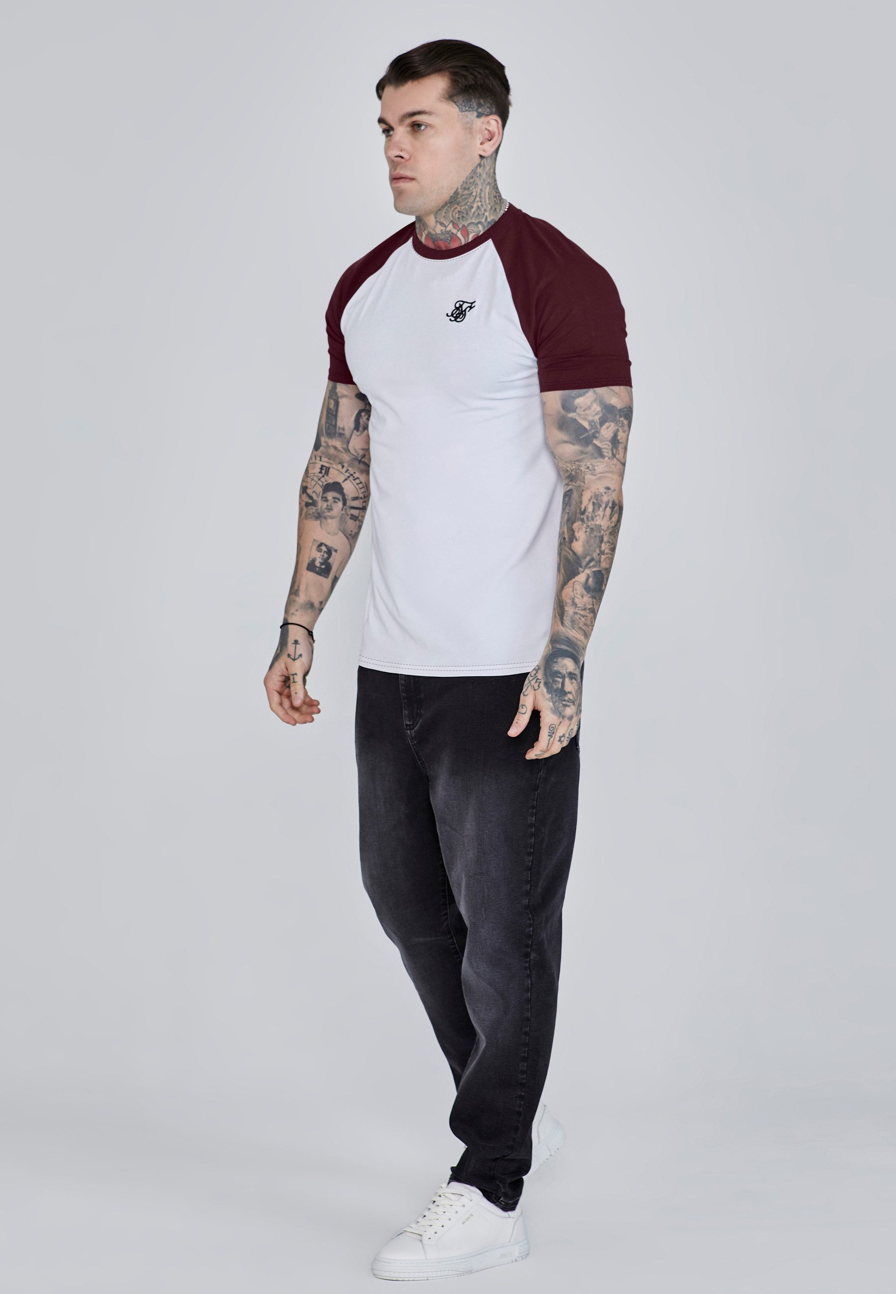 Siksilk T-Shirt SikSilk Herren-Raglan-T-Shirt – Bild 4 von 5