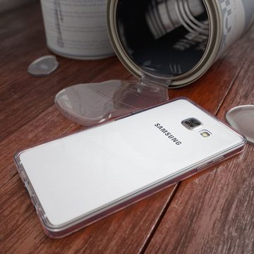 Nalia Smartphone-Hülle Samsung Galaxy A5 (2016), Klare 360 Grad Silikon Hülle / Rundumschutz Vorder- und Rückseite / Transparent / Komplettschutz / Vergilbungsfrei / Kratzfest / Durchsichtige Displayschutz Schutzhülle / Full-Body Case / Vorne & Hinten Etui / Handy-Tasche